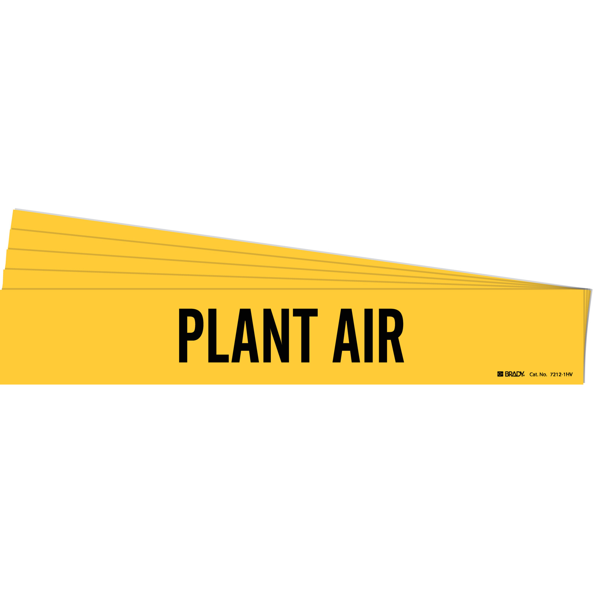 Marqueur de tuyau «Plant Air», Autocollant, 4" h x 24" la, Noir sur jaune
