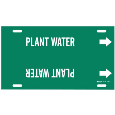 Marqueur de tuyau «Plant Water», À attacher, 10" h x 24" la, Blanc/vert