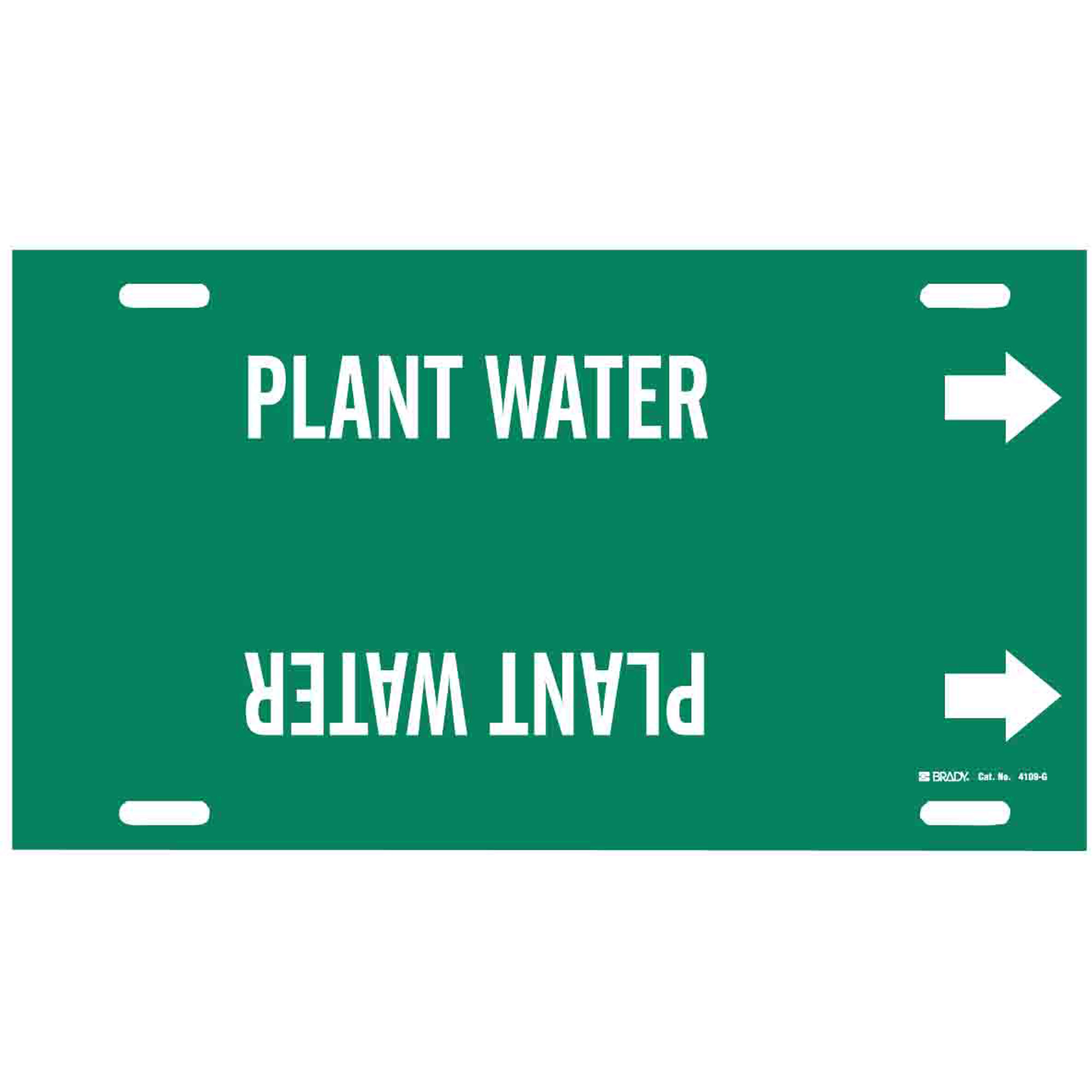 Marqueur de tuyau «Plant Water», À attacher, 10" h x 24" la, Blanc/vert