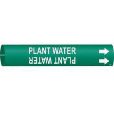 Marqueur de tuyau «Plant Water», À pression, 13/16" h x 13/16" la, Blanc/vert