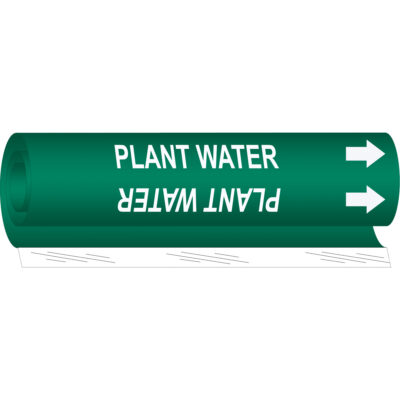 Marqueur de tuyau «Plant Water», Enveloppant, 26" h x 12" la, Blanc/vert
