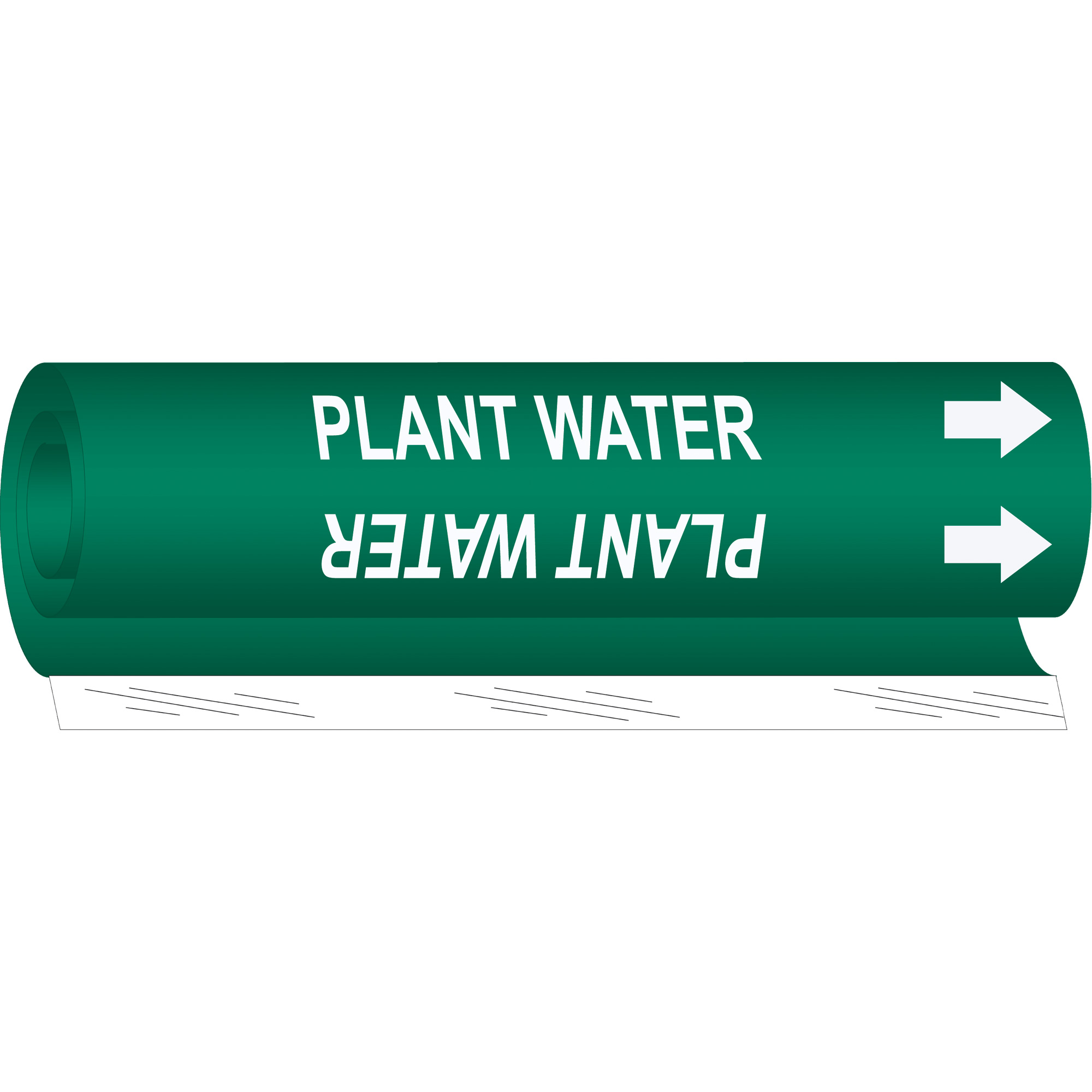 Marqueur de tuyau «Plant Water», Enveloppant, 9" h x 8" la, Blanc/vert