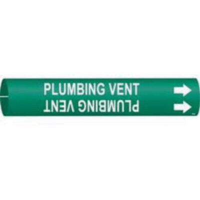 Marqueur de tuyau «Plumbing Vent», À pression, 13/16" h x 13/16" la, Blanc/vert