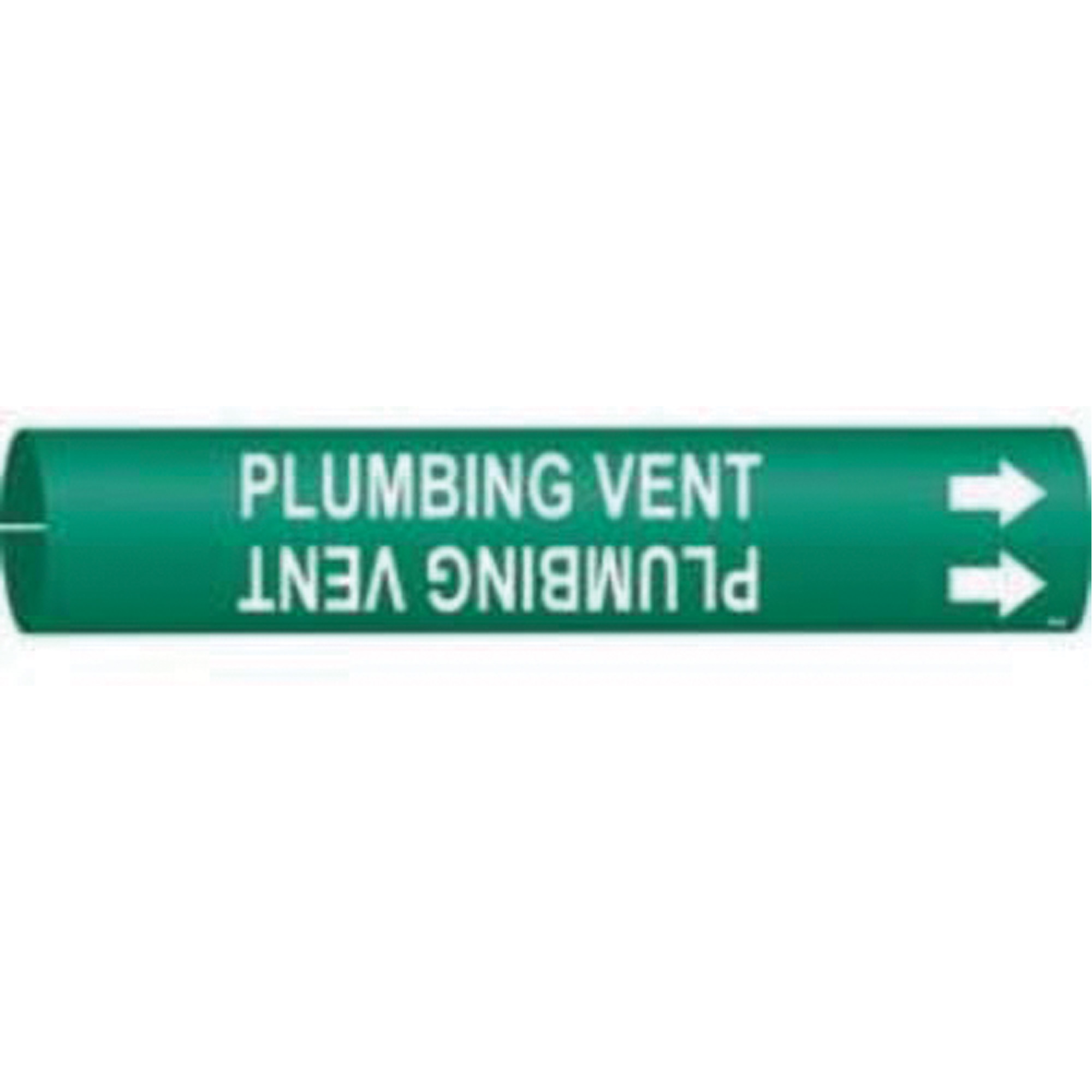 Marqueur de tuyau «Plumbing Vent», À pression, 13/16" h x 13/16" la, Blanc/vert