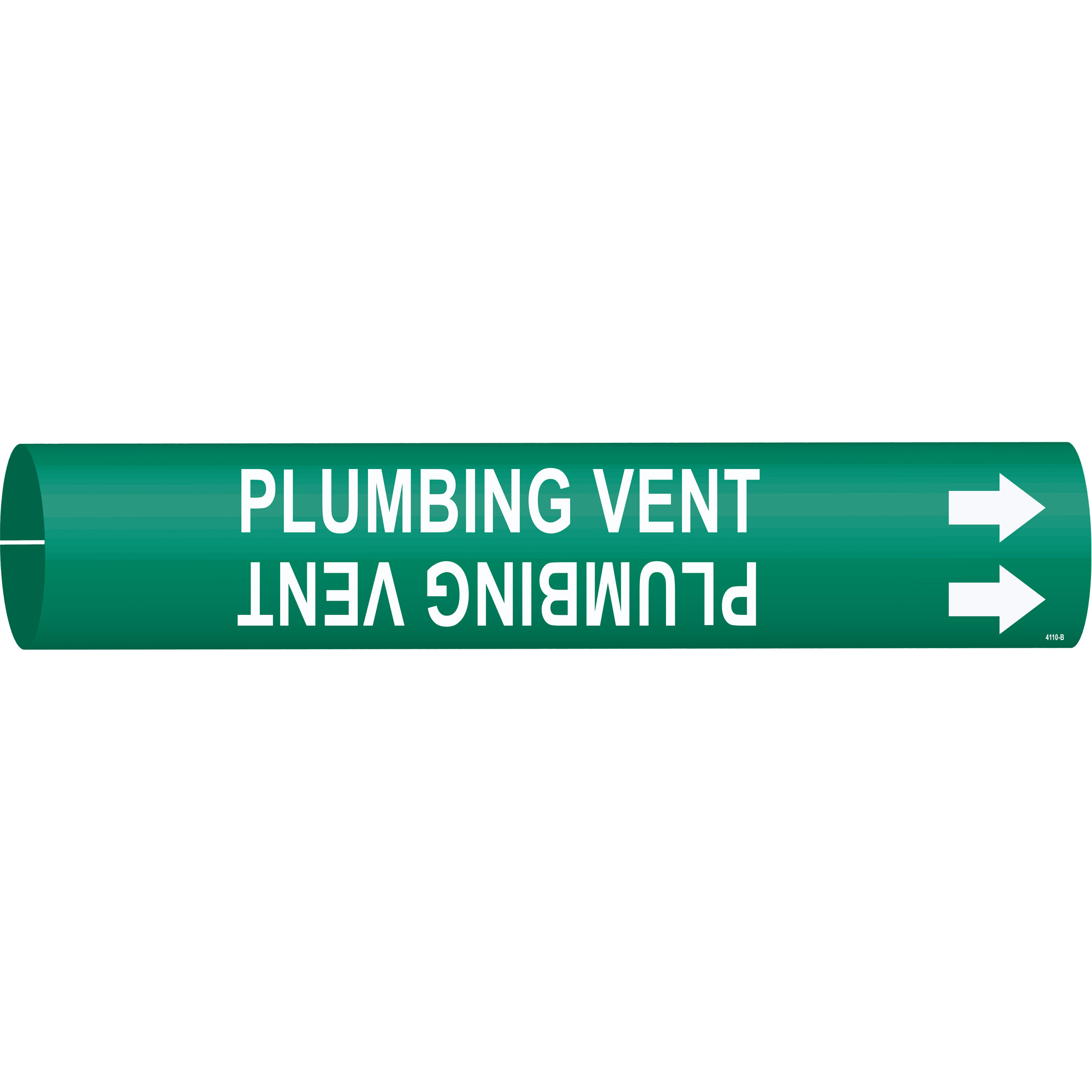 Marqueur de tuyau «Plumbing Vent», À pression, 7/8" h x 7/8" la, Blanc/vert