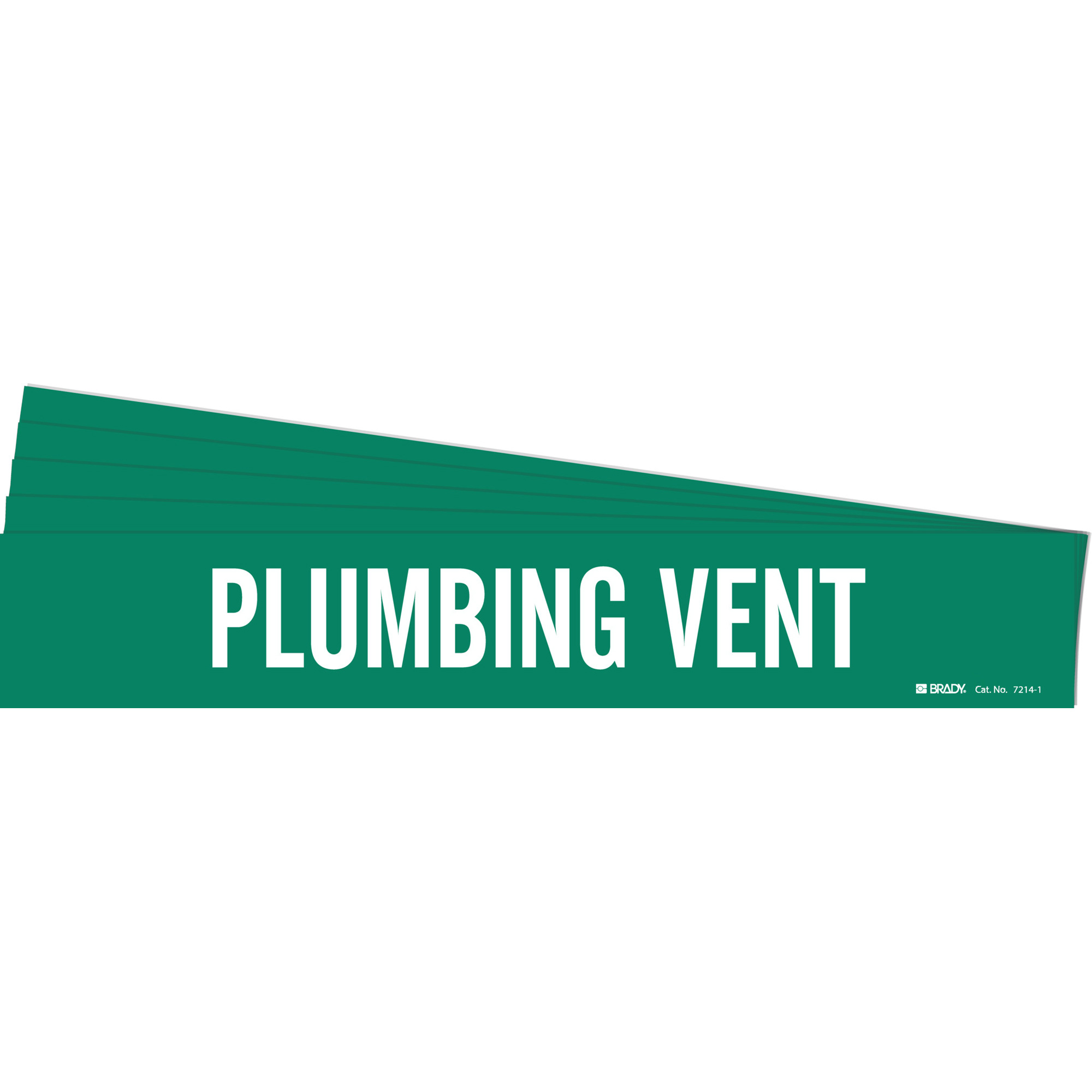 Marqueur de tuyau «Plumbing Vent», Autocollant, 2-1/4" h x 14" la, Blanc/vert
