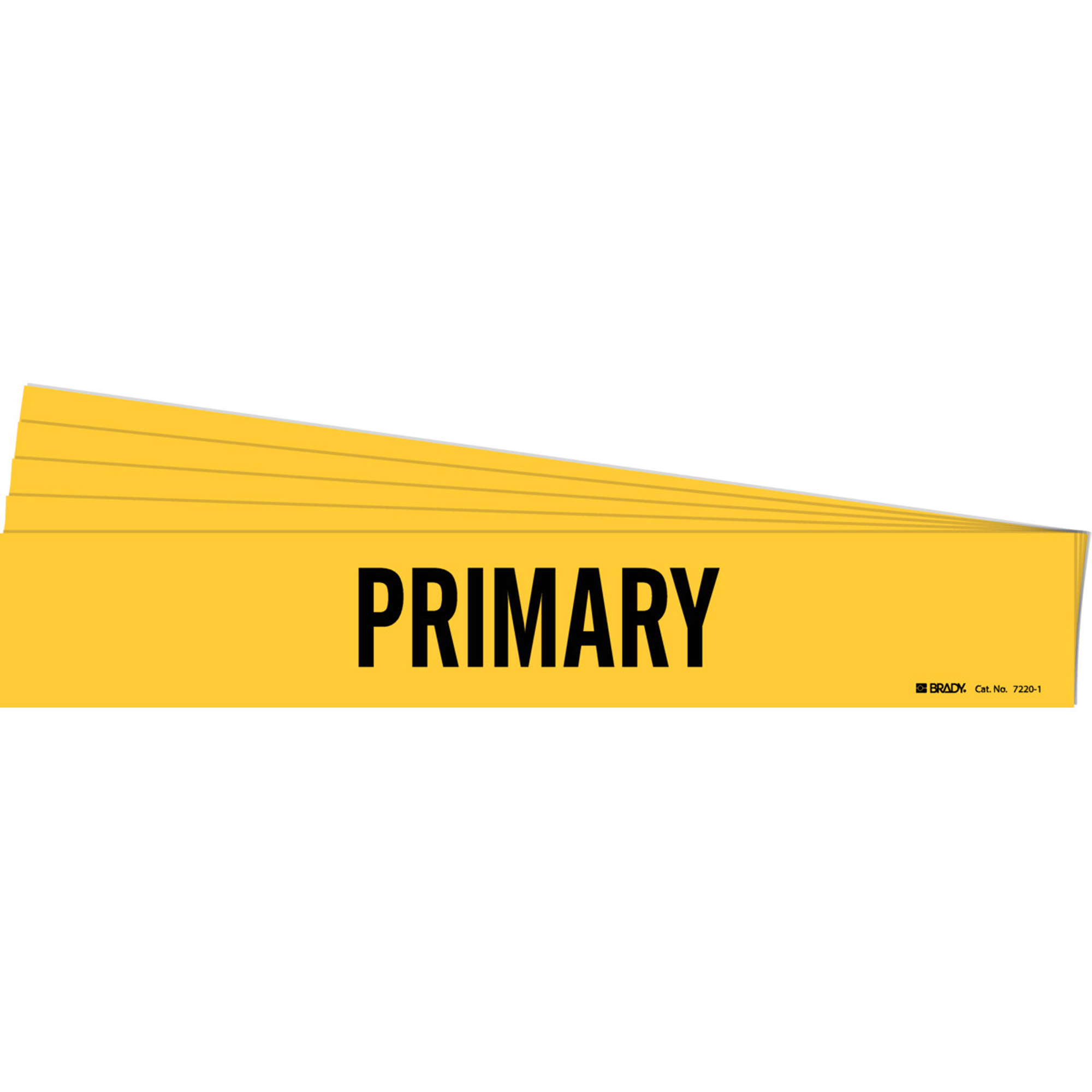 Marqueur de tuyau «Primary», Autocollant, 2-1/4" h x 14" la, Noir sur jaune