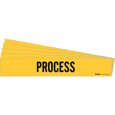 Marqueur de tuyau «Process», Autocollant, 4" h x 24" la, Noir sur jaune