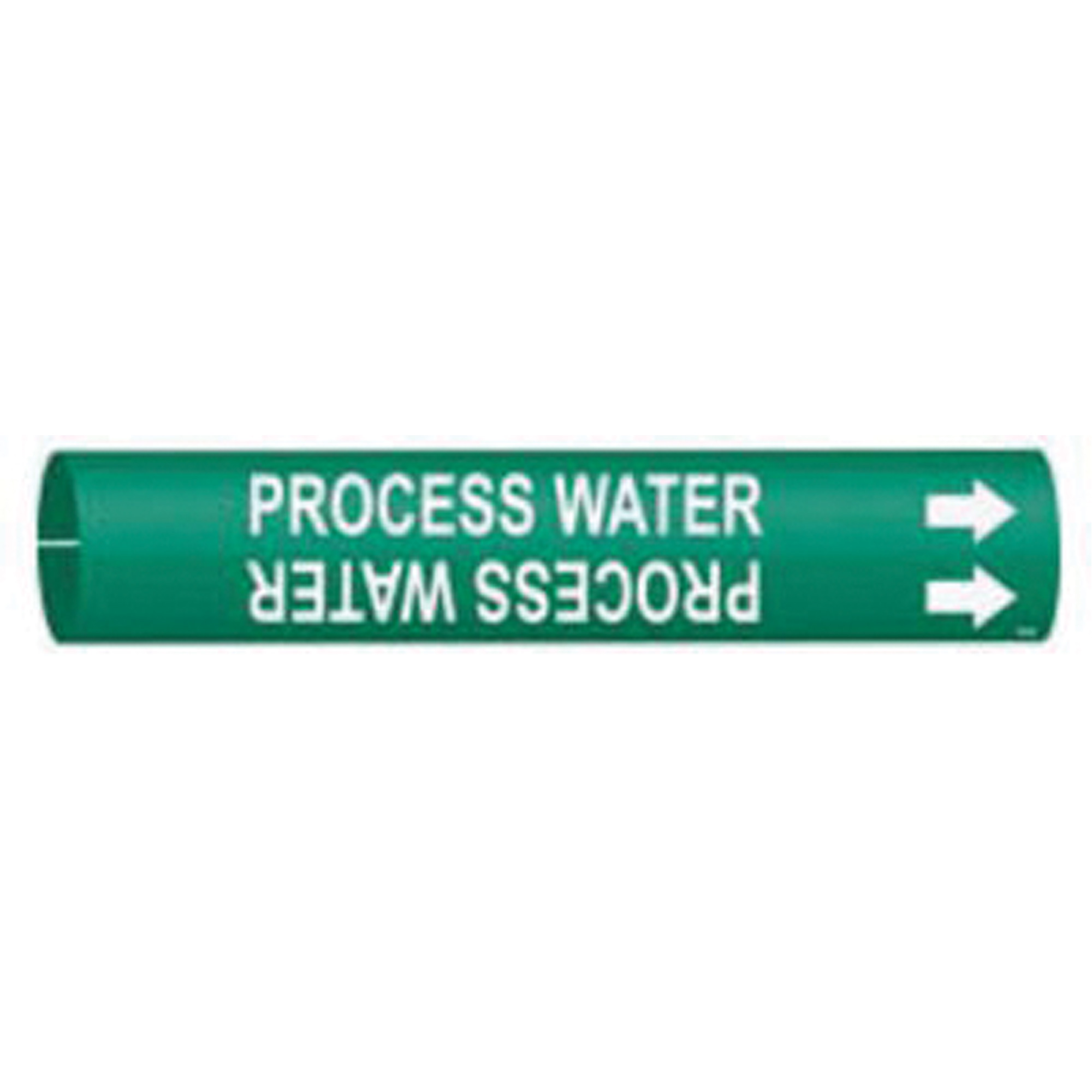 Marqueur de tuyau «Process Water», À pression, 7/8" h x 7/8" la, Blanc/vert
