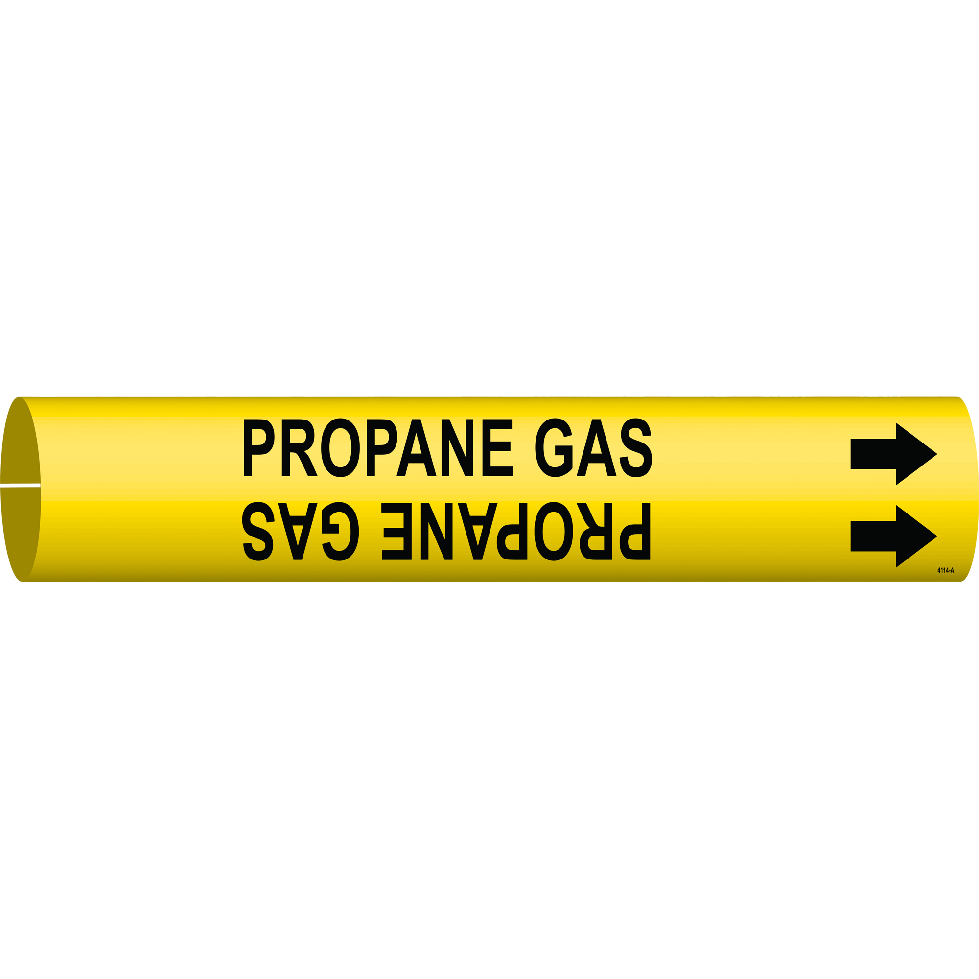 Marqueur de tuyau «Propane Gas», À pression, 13/16" h x 13/16" la, Noir sur jaune