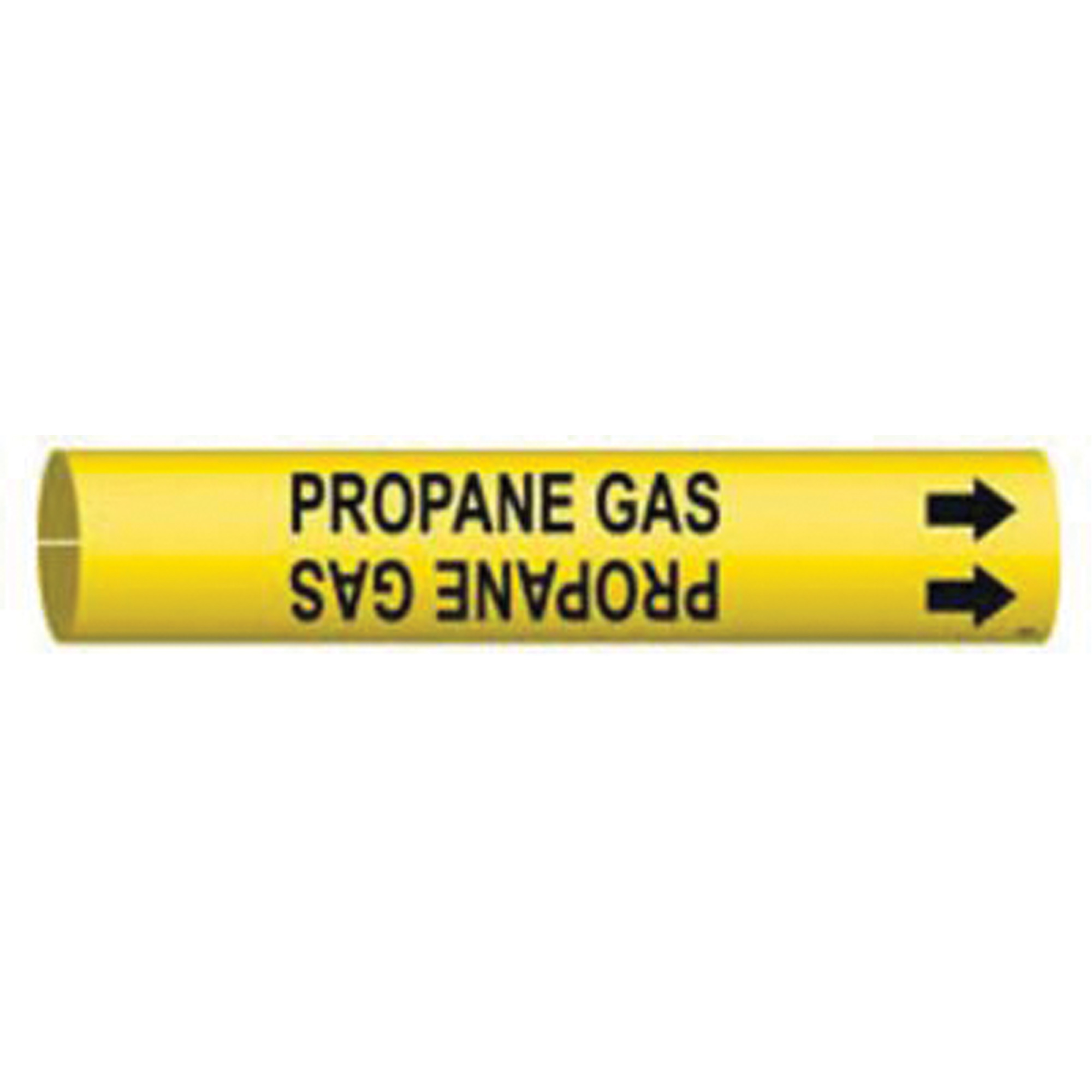 Marqueur de tuyau «Propane Gas», À pression, 7/8" h x 7/8" la, Noir sur jaune