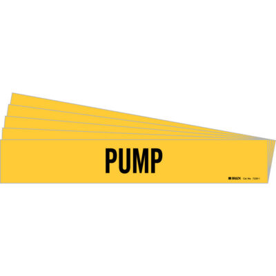 Marqueur de tuyau «Pump», Autocollant, 2-1/4" h x 14" la, Noir sur jaune