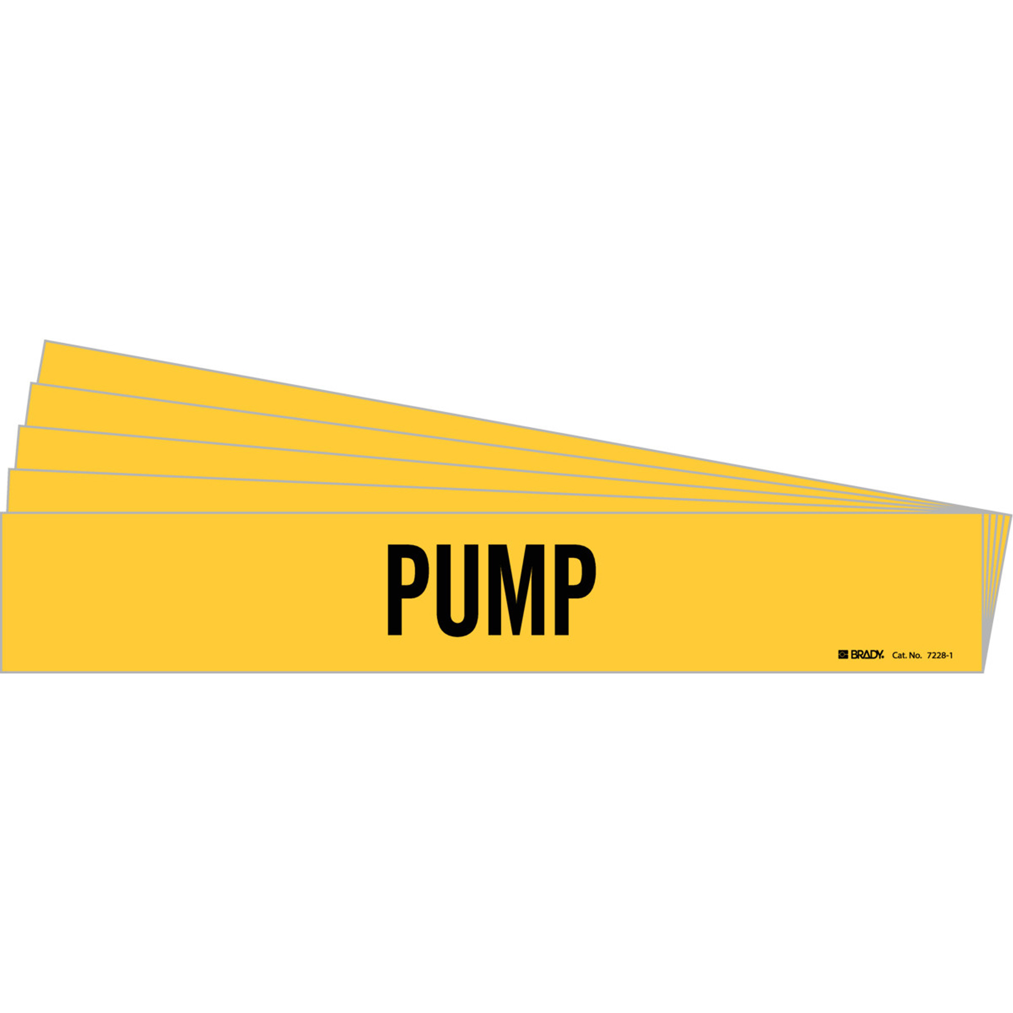 Marqueur de tuyau «Pump», Autocollant, 2-1/4" h x 14" la, Noir sur jaune