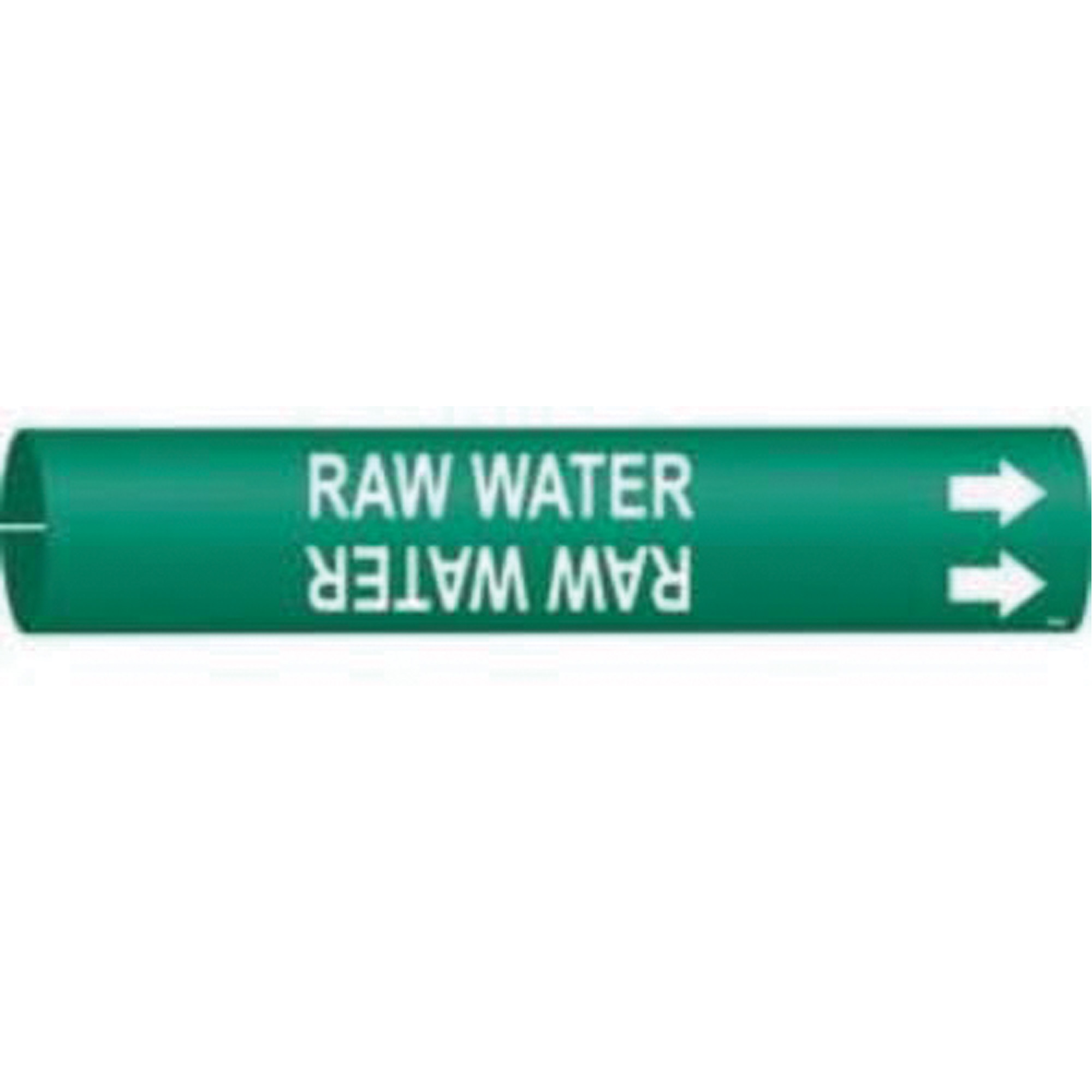 Marqueur de tuyau «Raw Water», À pression, 13/16" h x 13/16" la, Blanc/vert
