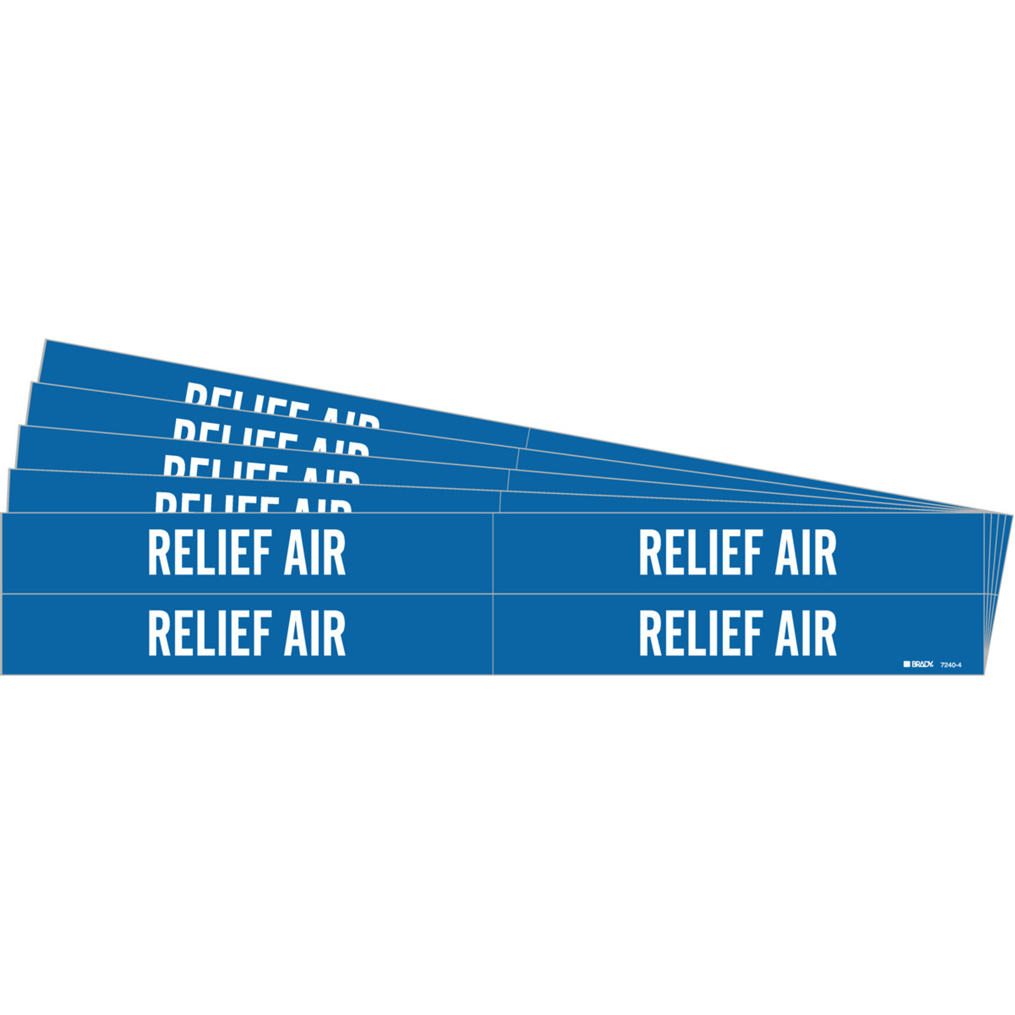 Marqueur de tuyau «Relief Air», Autocollant, 1-1/8" h x 7" la, Blanc/bleu