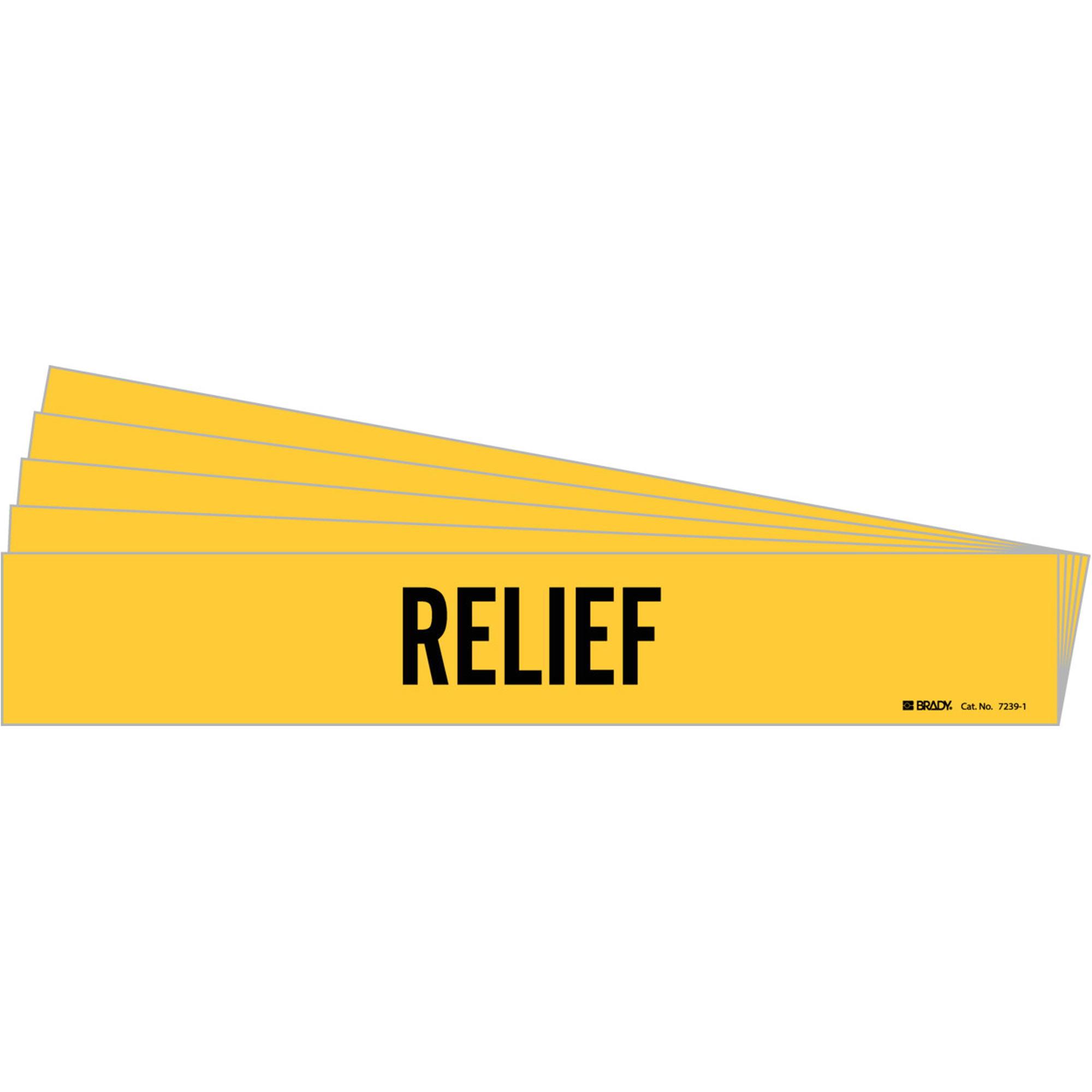 Marqueur de tuyau «Relief», Autocollant, 1-1/8" h x 7" la, Noir sur jaune