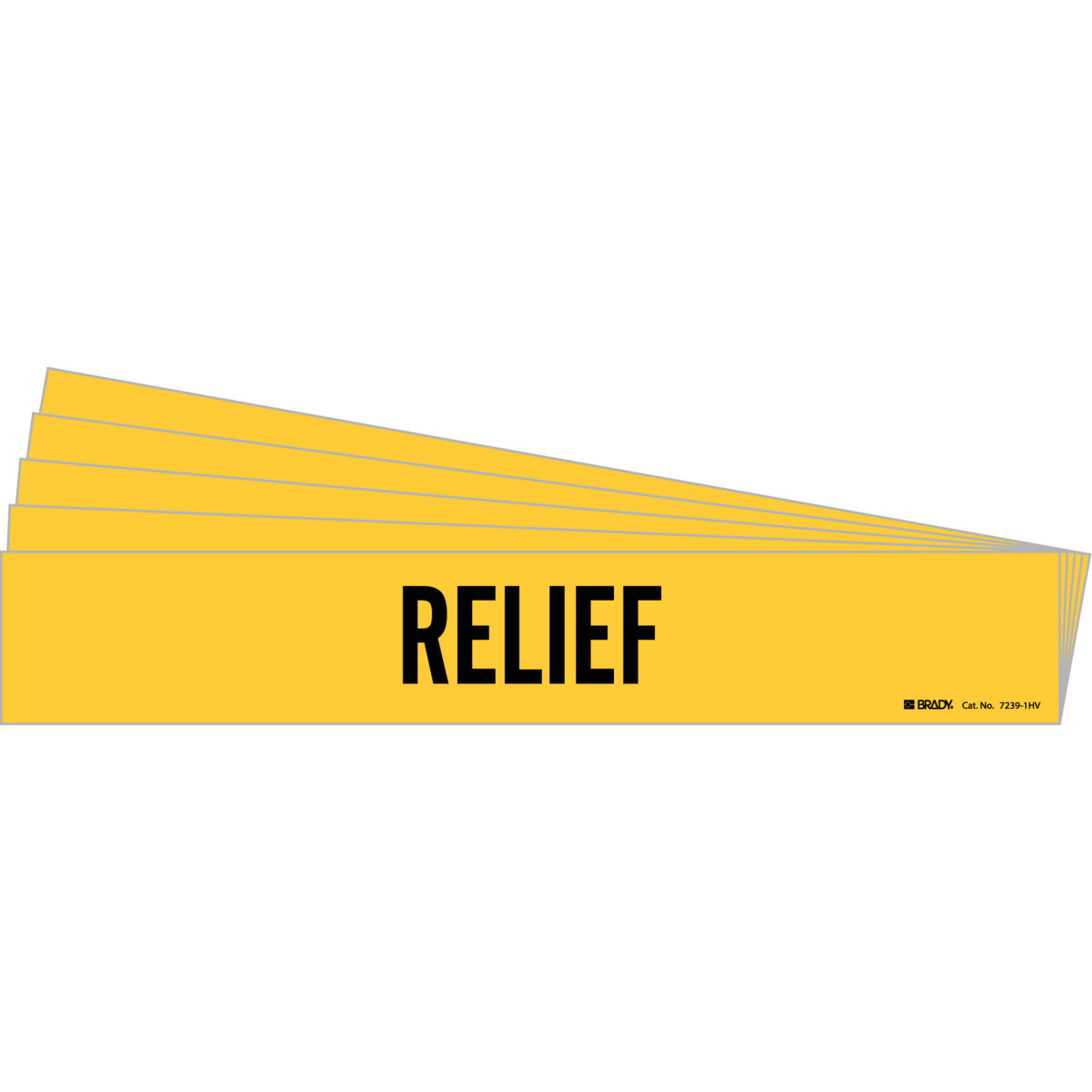 Marqueur de tuyau «Relief», Autocollant, 4" h x 24" la, Noir sur jaune