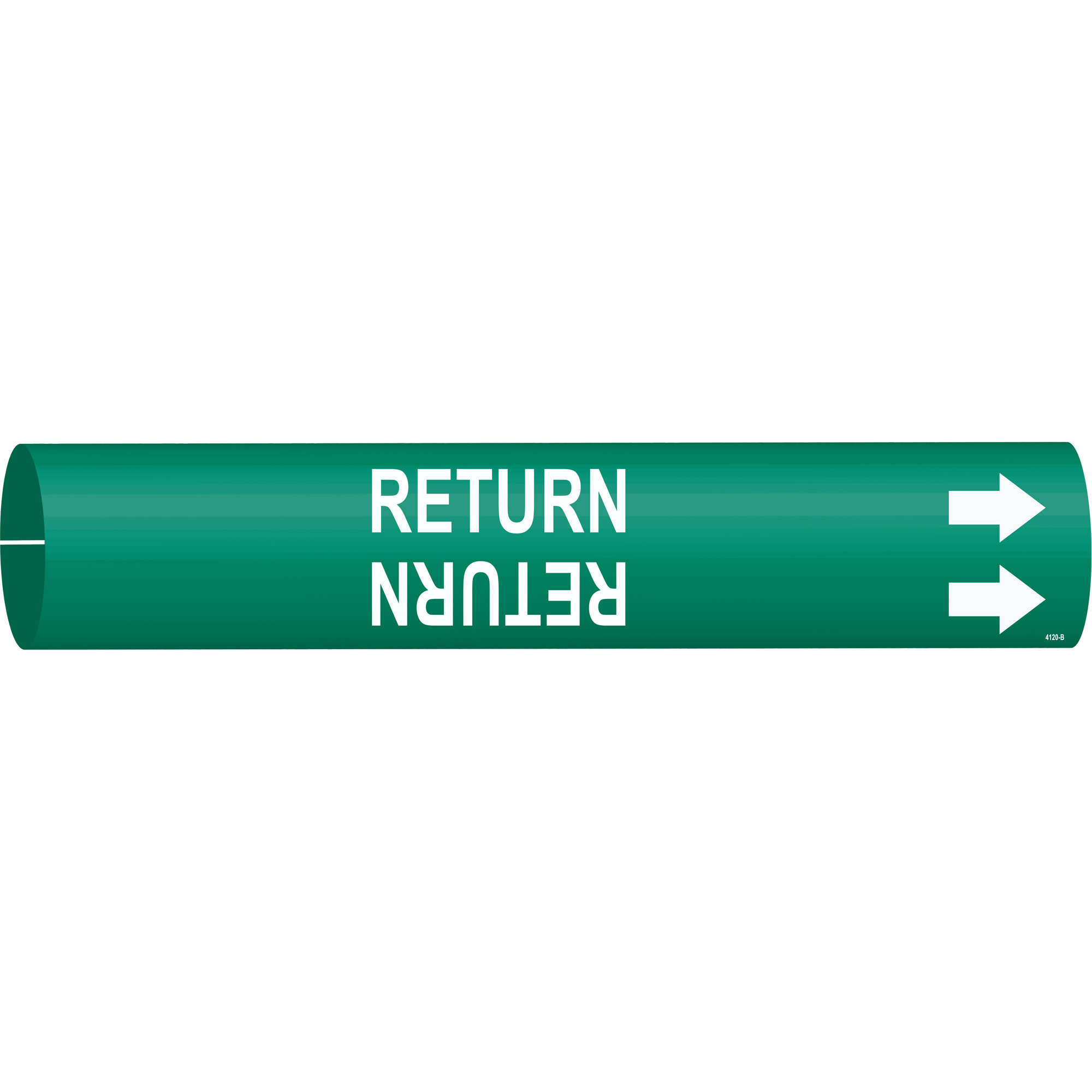 Marqueur de tuyau «Return», À pression, 7/8" h x 7/8" la, Blanc/vert