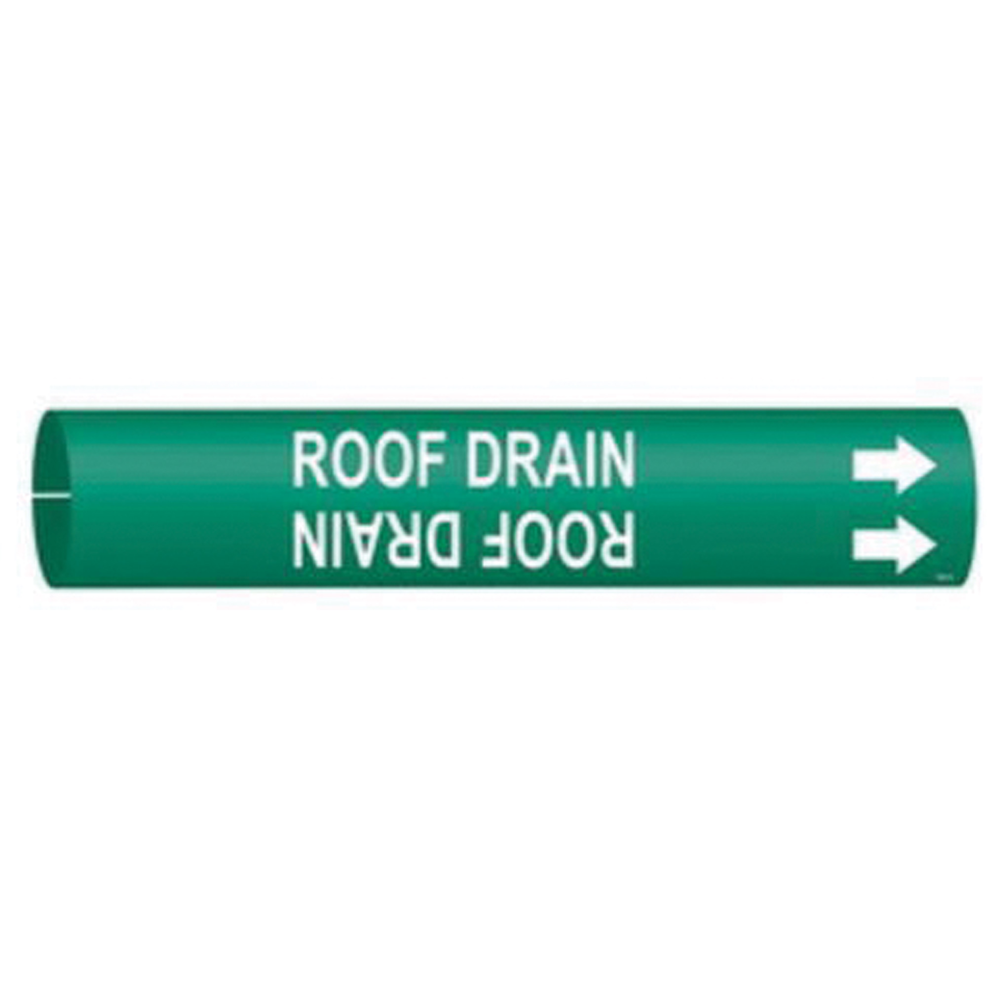 Marqueur de tuyau «Roof Drain», À pression, 2-13/16" h x 2-13/16" la, Blanc/vert