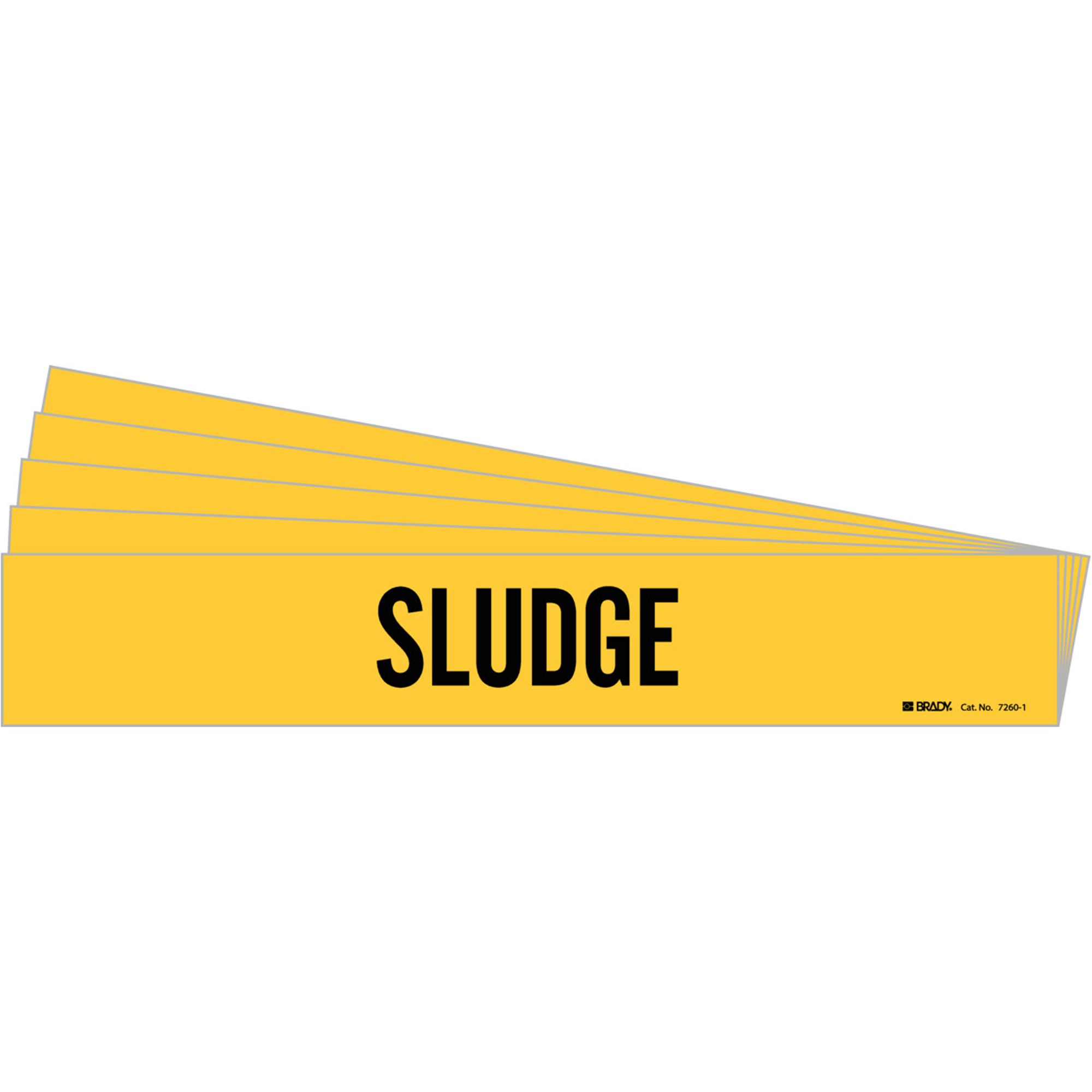 Marqueur de tuyau «Sludge», Autocollant, 2-1/4" h x 14" la, Noir sur jaune