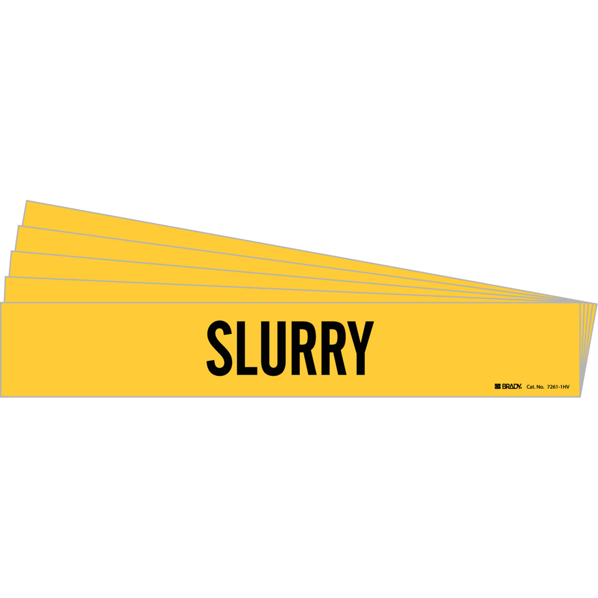 Marqueur de tuyau «Slurry», Autocollant, 4" h x 24" la, Noir sur jaune
