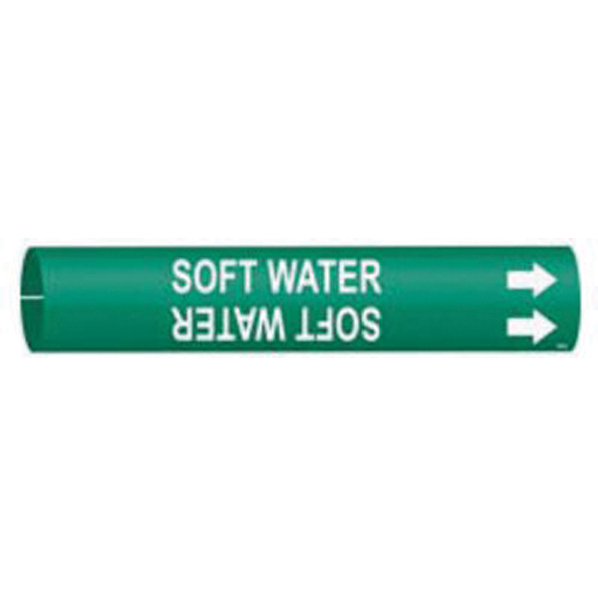 Marqueur de tuyau «Soft Water», À pression, 13/16" h x 13/16" la, Blanc/vert