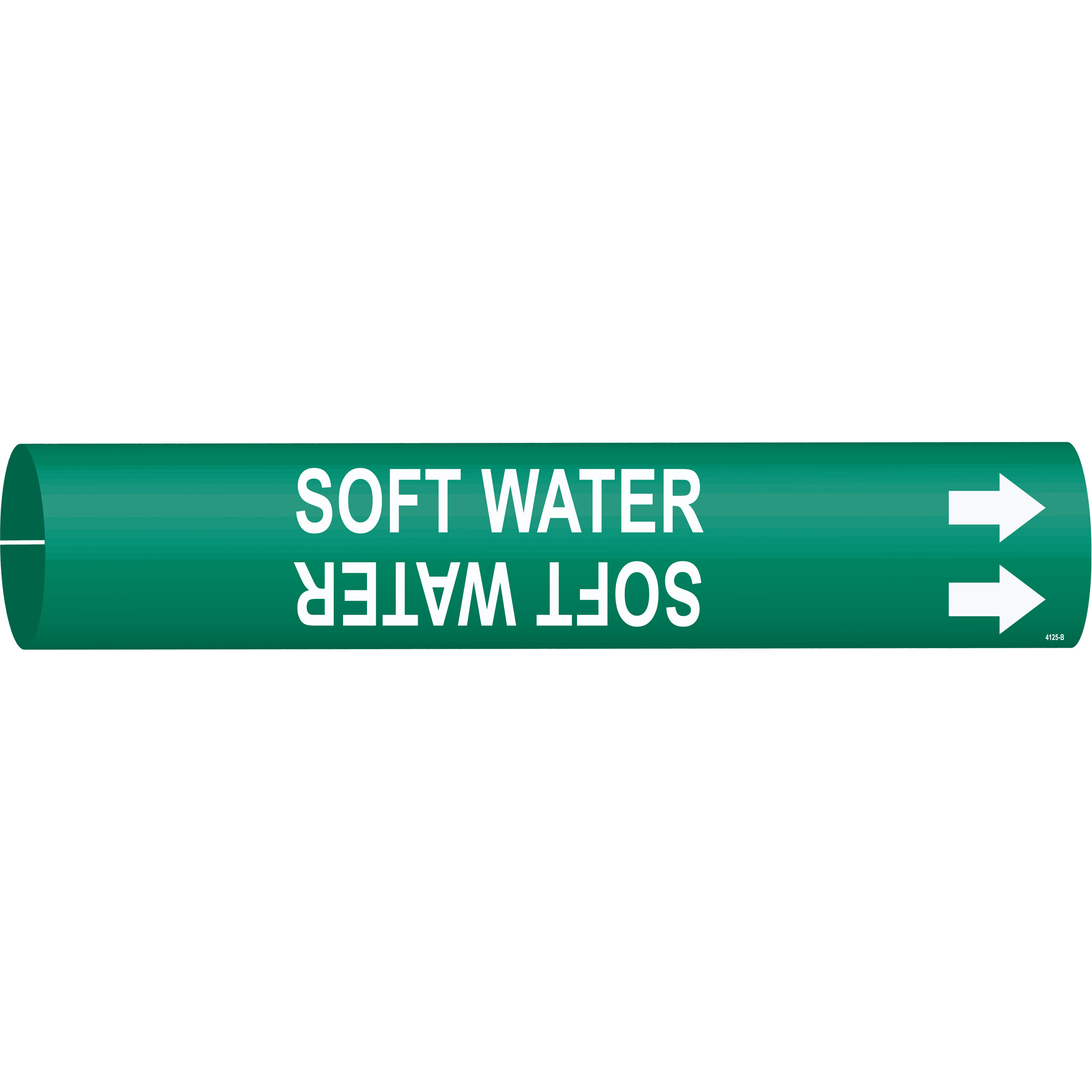 Marqueur de tuyau «Soft Water», À pression, 7/8" h x 7/8" la, Blanc/vert