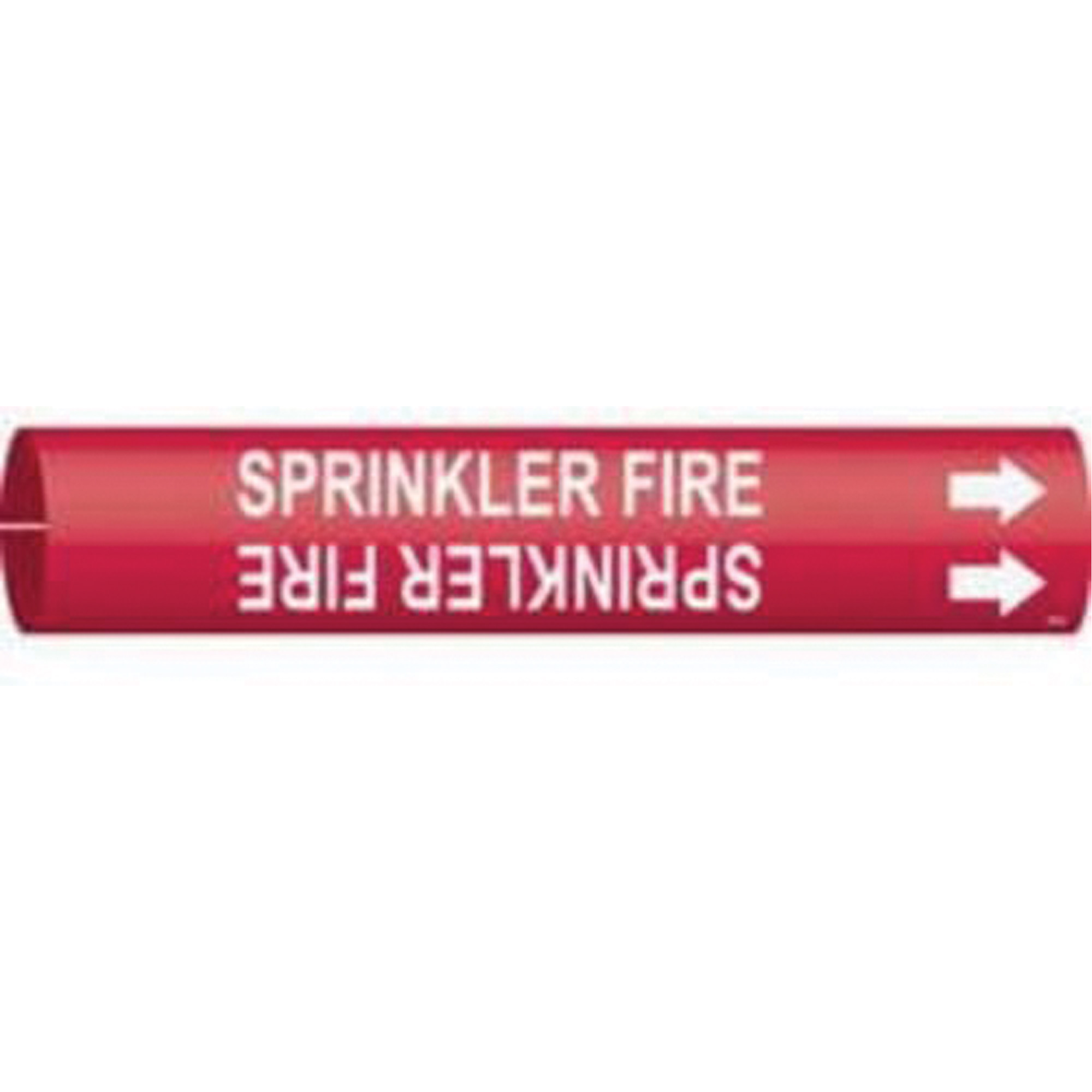 Marqueur de tuyau «Sprinkler Fire», À pression, 13/16" h x 13/16" la, Blanc/rouge