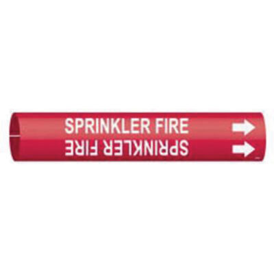 Marqueur de tuyau «Sprinkler Fire», À pression, 7/8" h x 7/8" la, Blanc/rouge