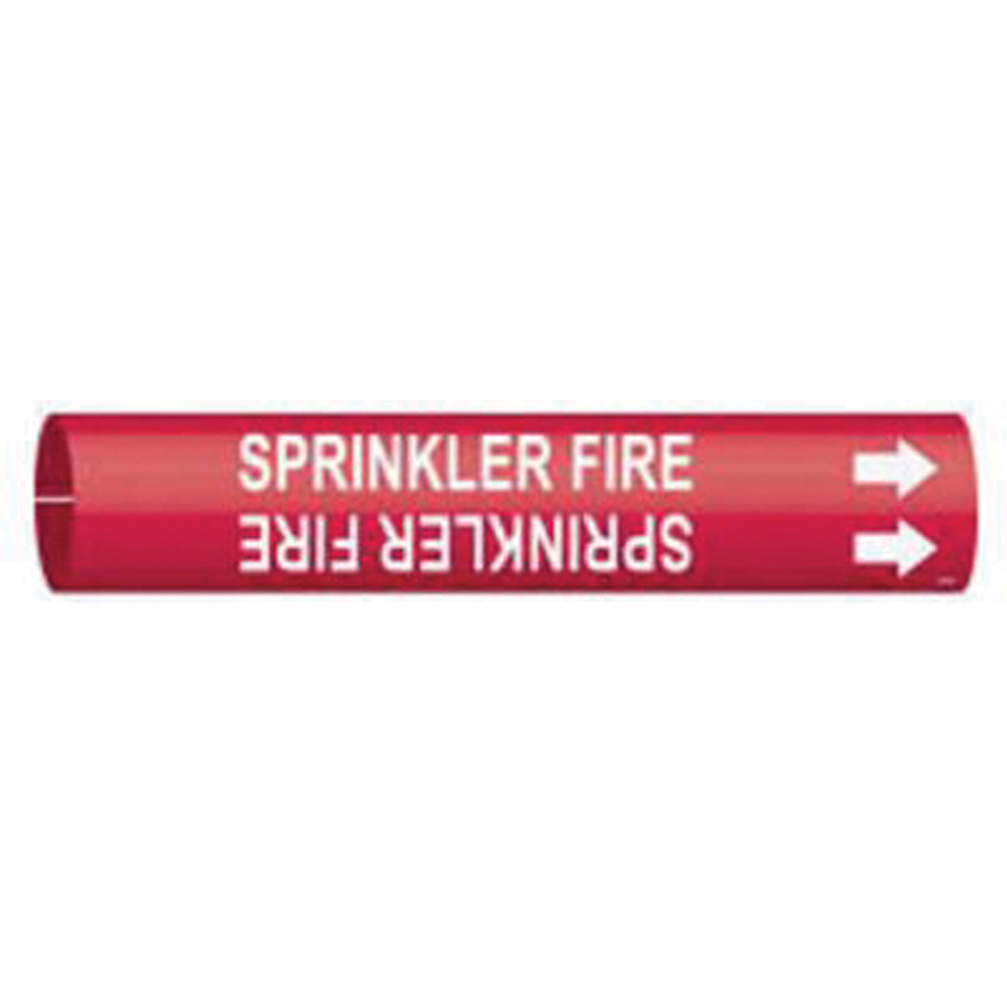 Marqueur de tuyau «Sprinkler Fire», À pression, 7/8" h x 7/8" la, Blanc/rouge