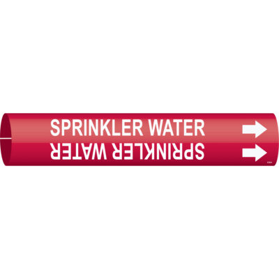 Marqueur de tuyau «Sprinkler Water», À pression, 13/16" h x 13/16" la, Blanc/rouge