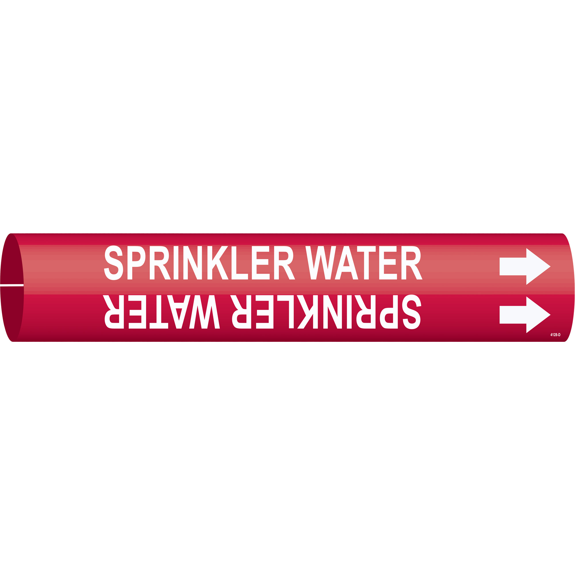 Marqueur de tuyau «Sprinkler Water», À pression, 2-13/16" h x 2-13/16" la, Blanc/rouge