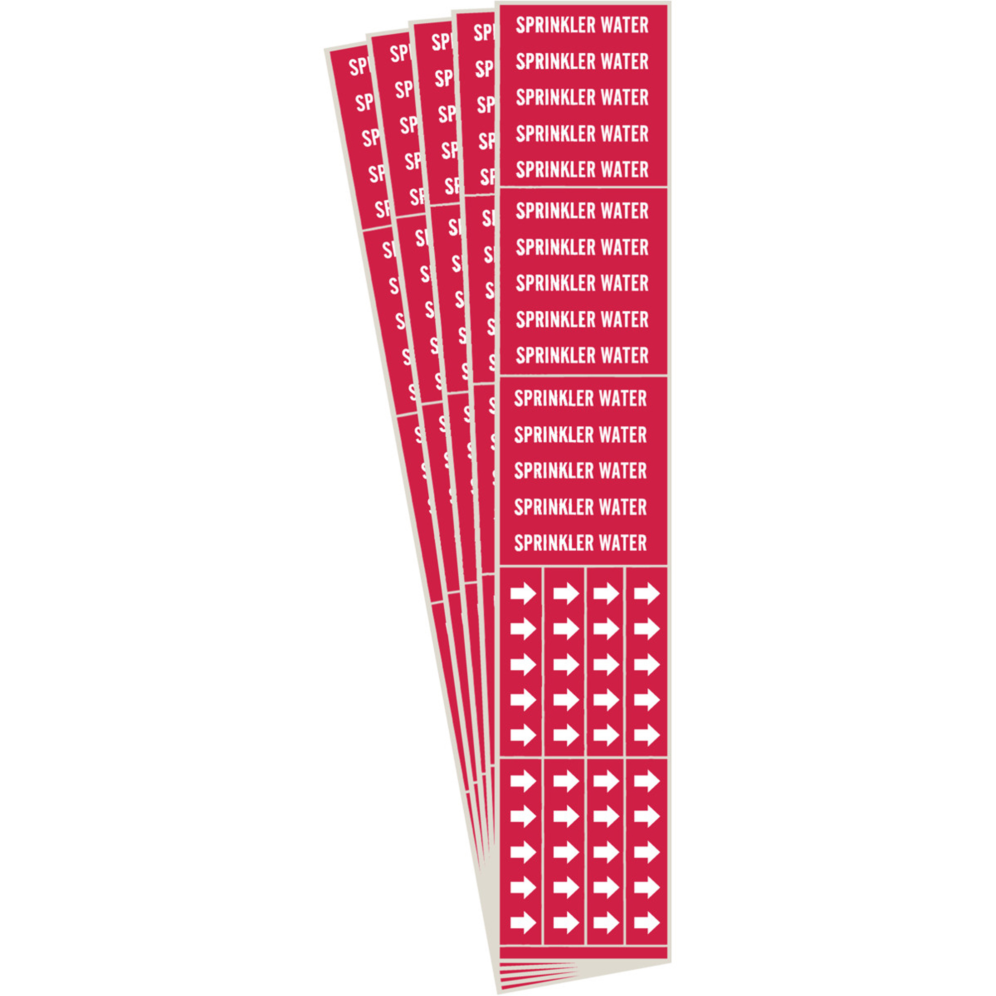 Marqueur de tuyau «Sprinkler Water», Autocollant, 2-1/4" h x 2-3/4" la, Blanc/rouge