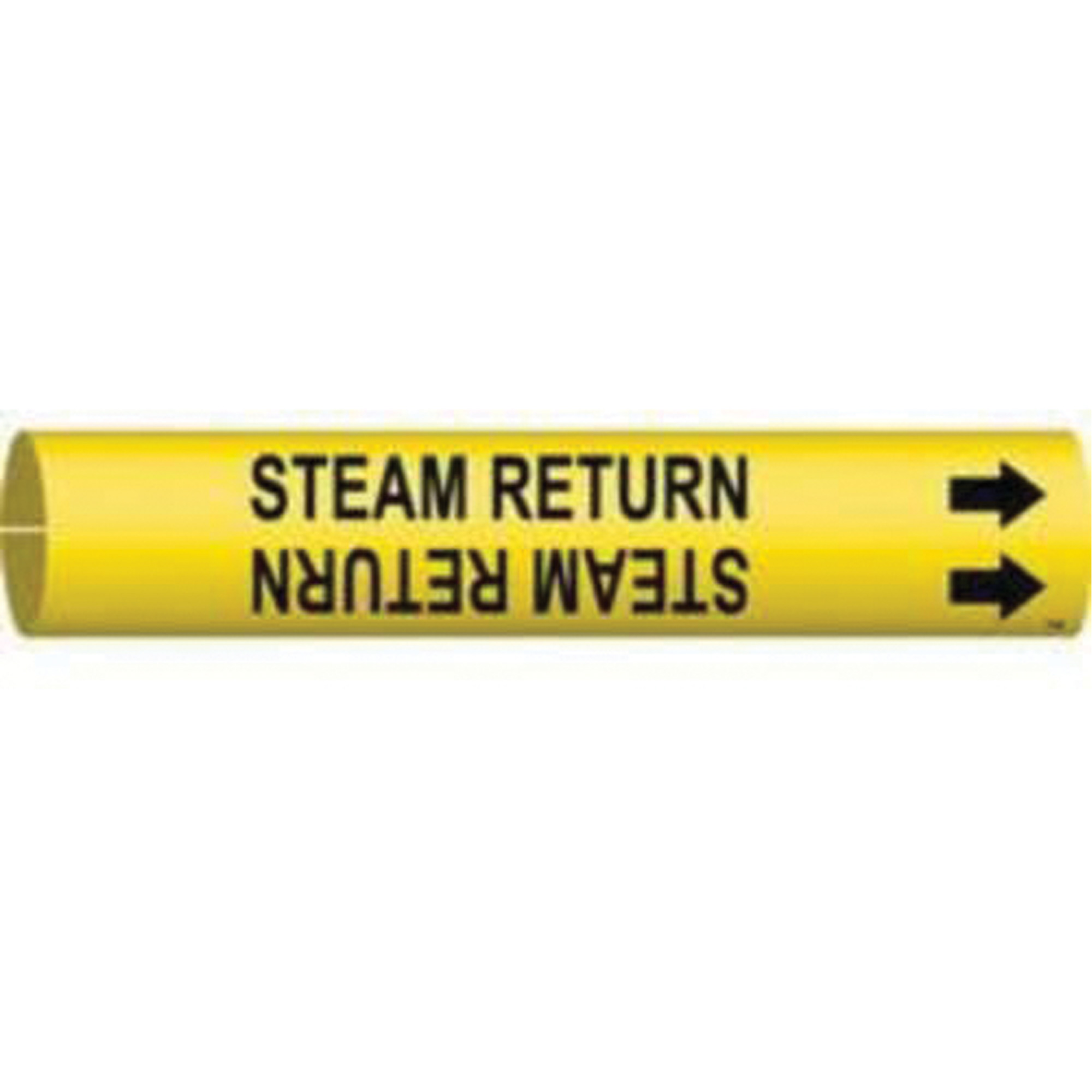 Marqueur de tuyau «Steam Return», À pression, 13/16" h x 13/16" la, Noir sur jaune
