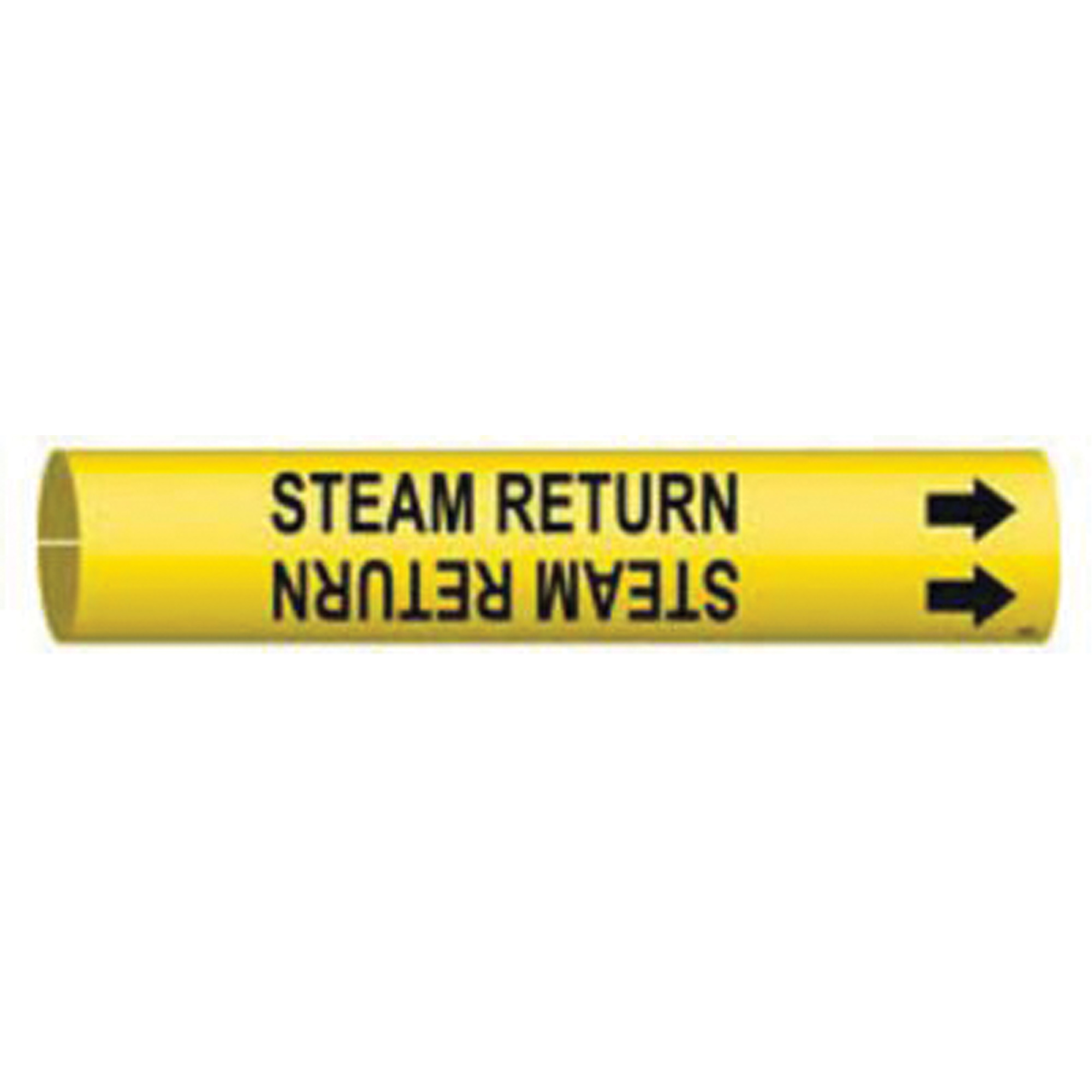 Marqueur de tuyau «Steam Return», À pression, 2" h x 2" la, Noir sur jaune