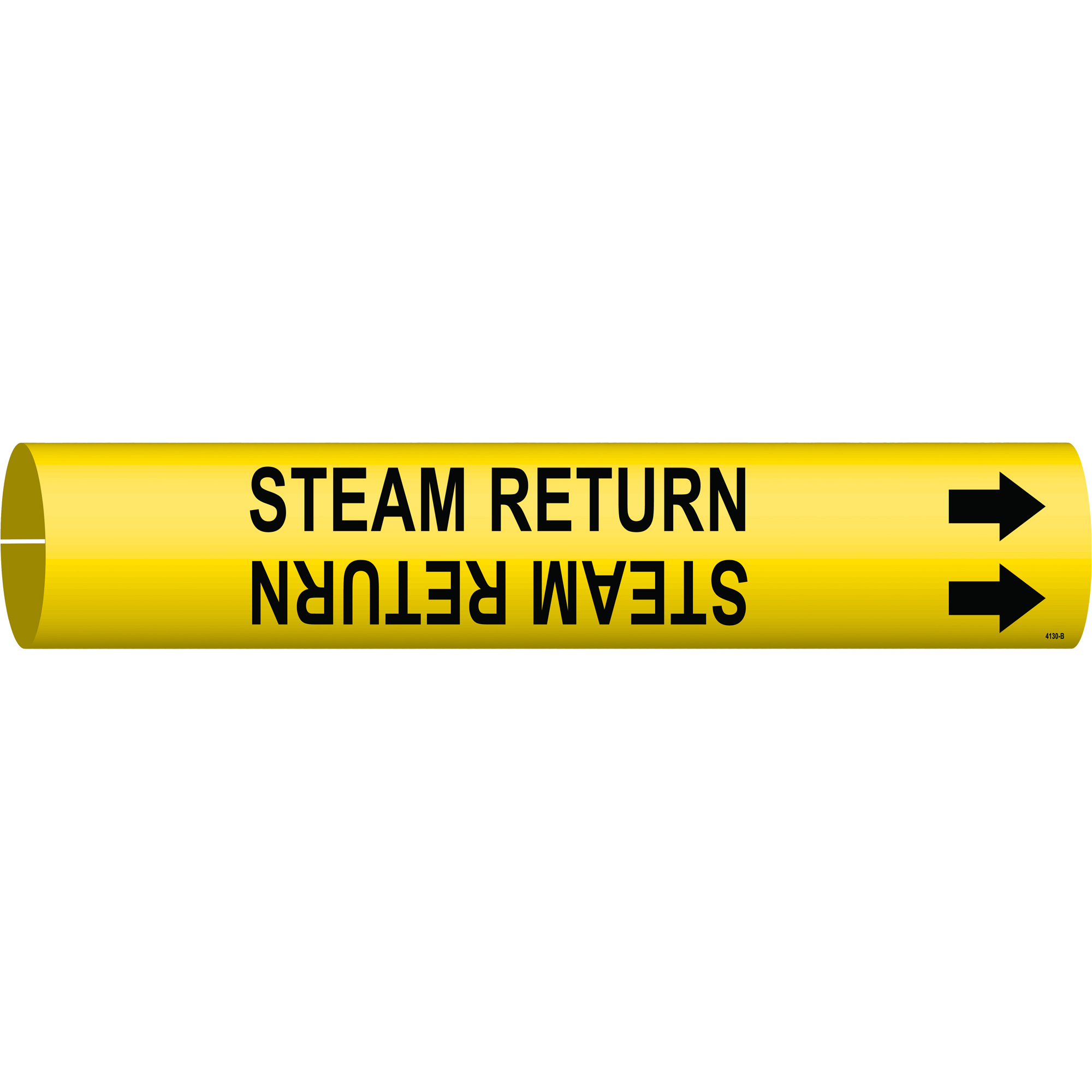Marqueur de tuyau «Steam Return», À pression, 7/8" h x 7/8" la, Noir sur jaune