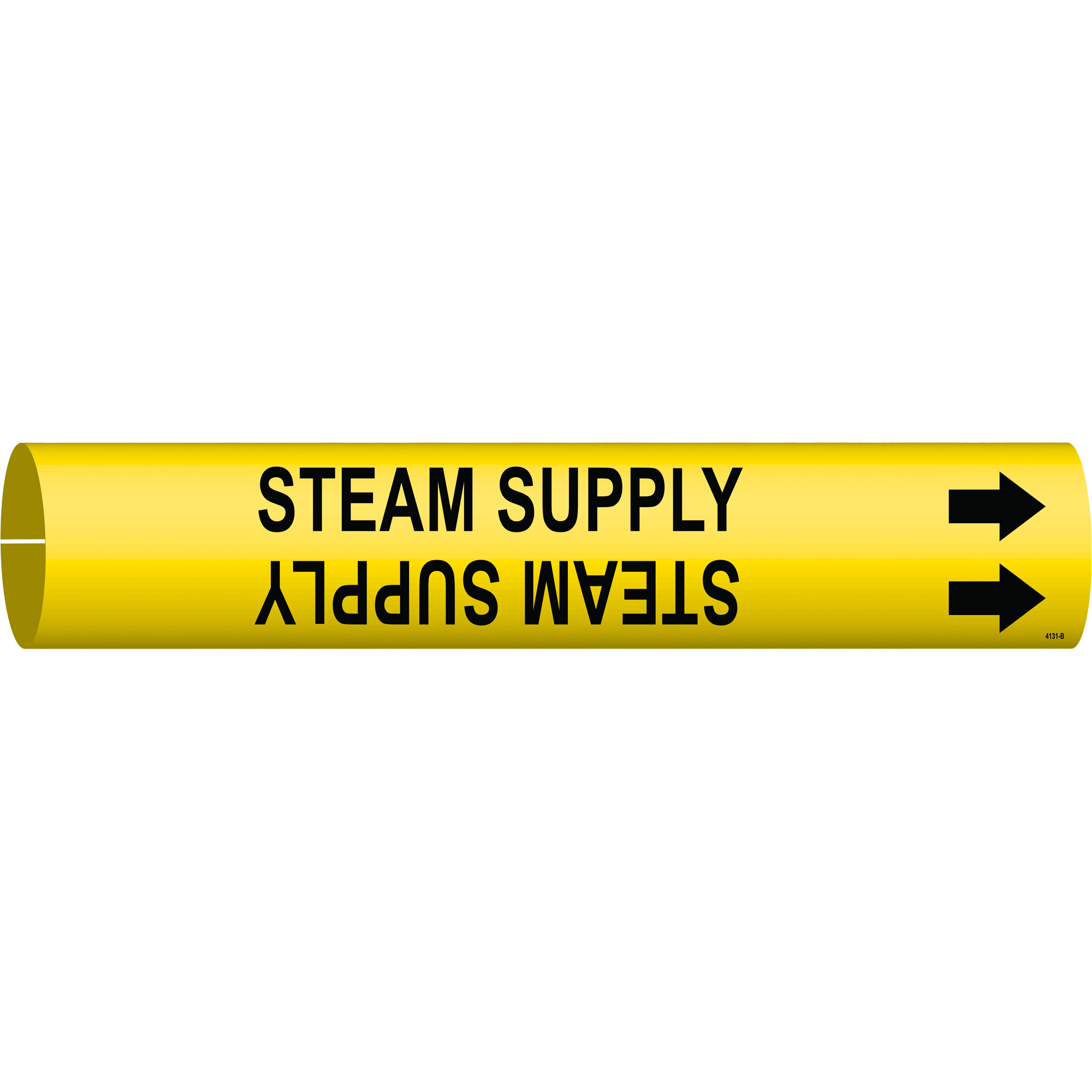 Marqueur de tuyau «Steam Supply», À pression, 7/8" h x 7/8" la, Noir sur jaune