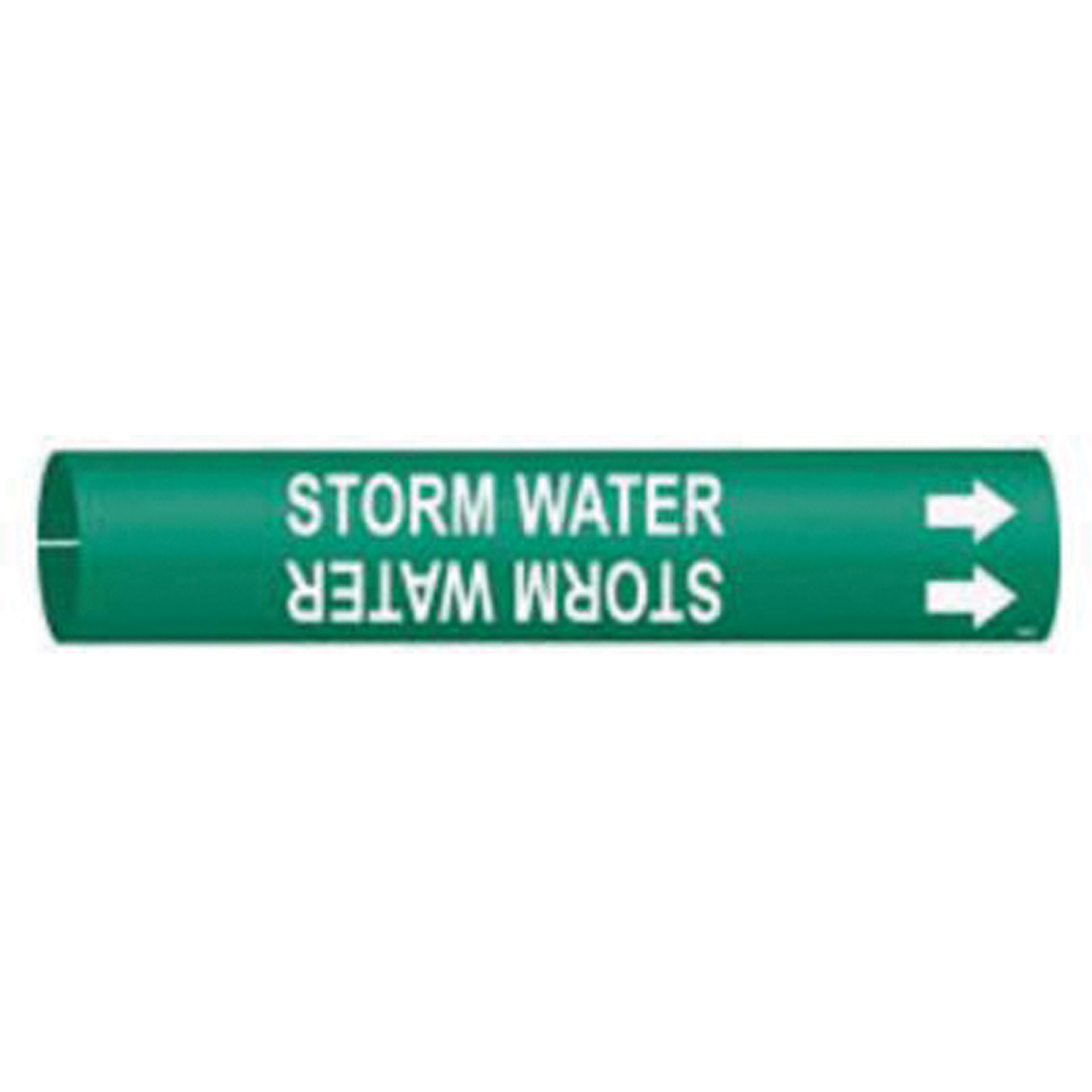Marqueur de tuyau «Storm Water», À pression, 13/16" h x 13/16" la, Blanc/vert