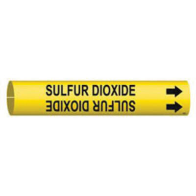 Marqueur de tuyau «Sulfur Dioxide», À pression, 13/16" h x 13/16" la, Noir sur jaune