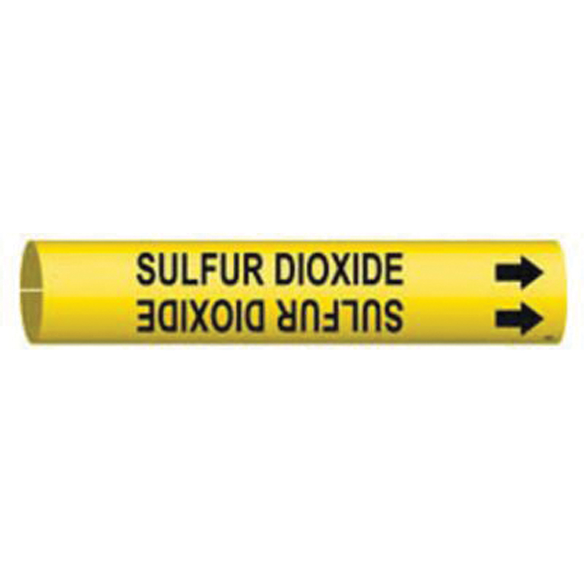 Marqueur de tuyau «Sulfur Dioxide», À pression, 13/16" h x 13/16" la, Noir sur jaune