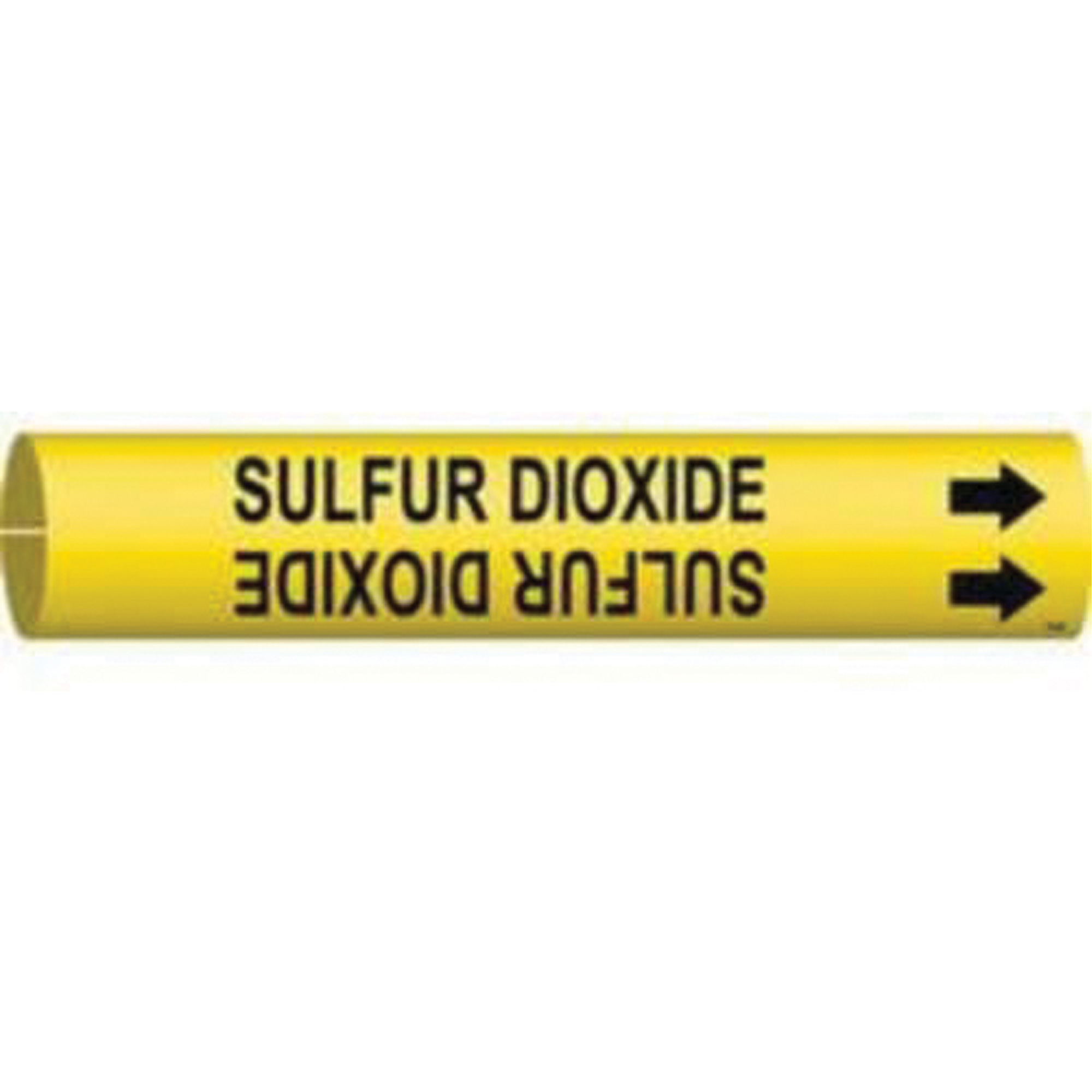 Marqueur de tuyau «Sulfur Dioxide», À pression, 7/8" h x 7/8" la, Noir sur jaune