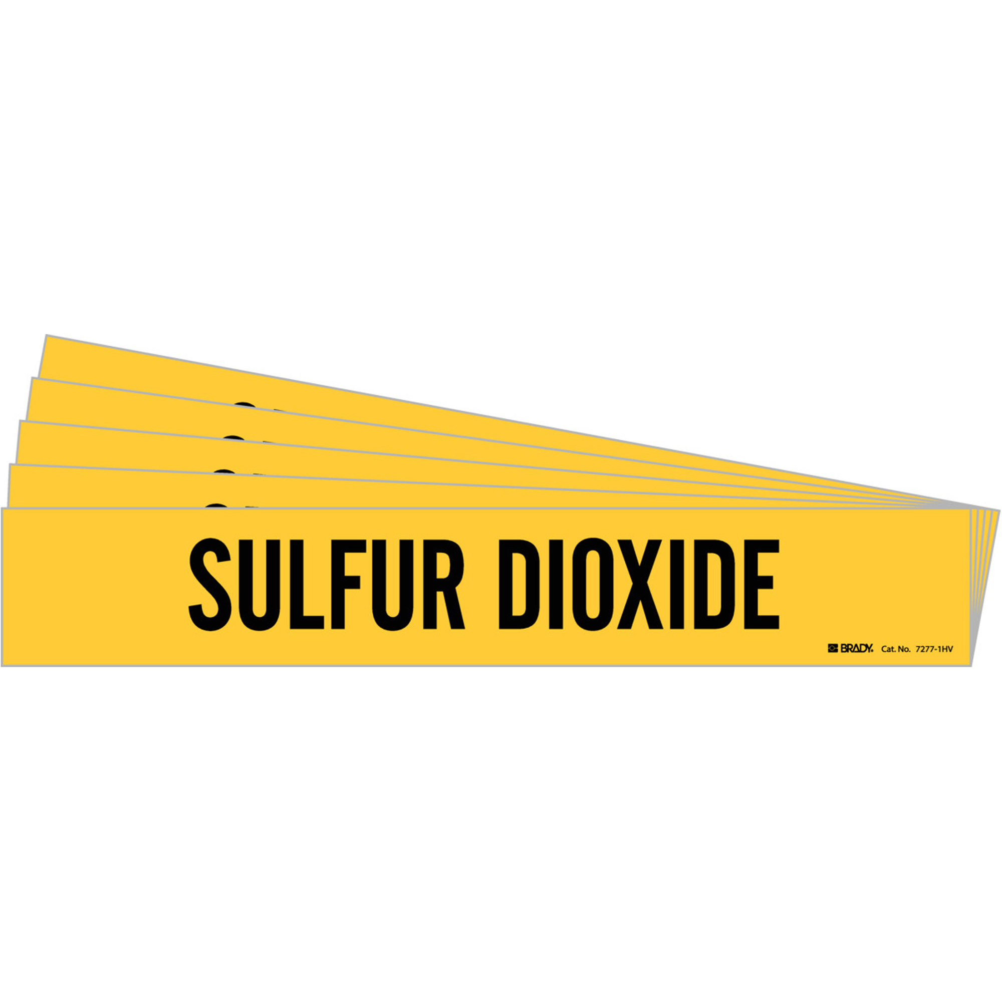 Marqueur de tuyau «Sulfur Dioxide», Autocollant, 4" h x 24" la, Noir sur jaune