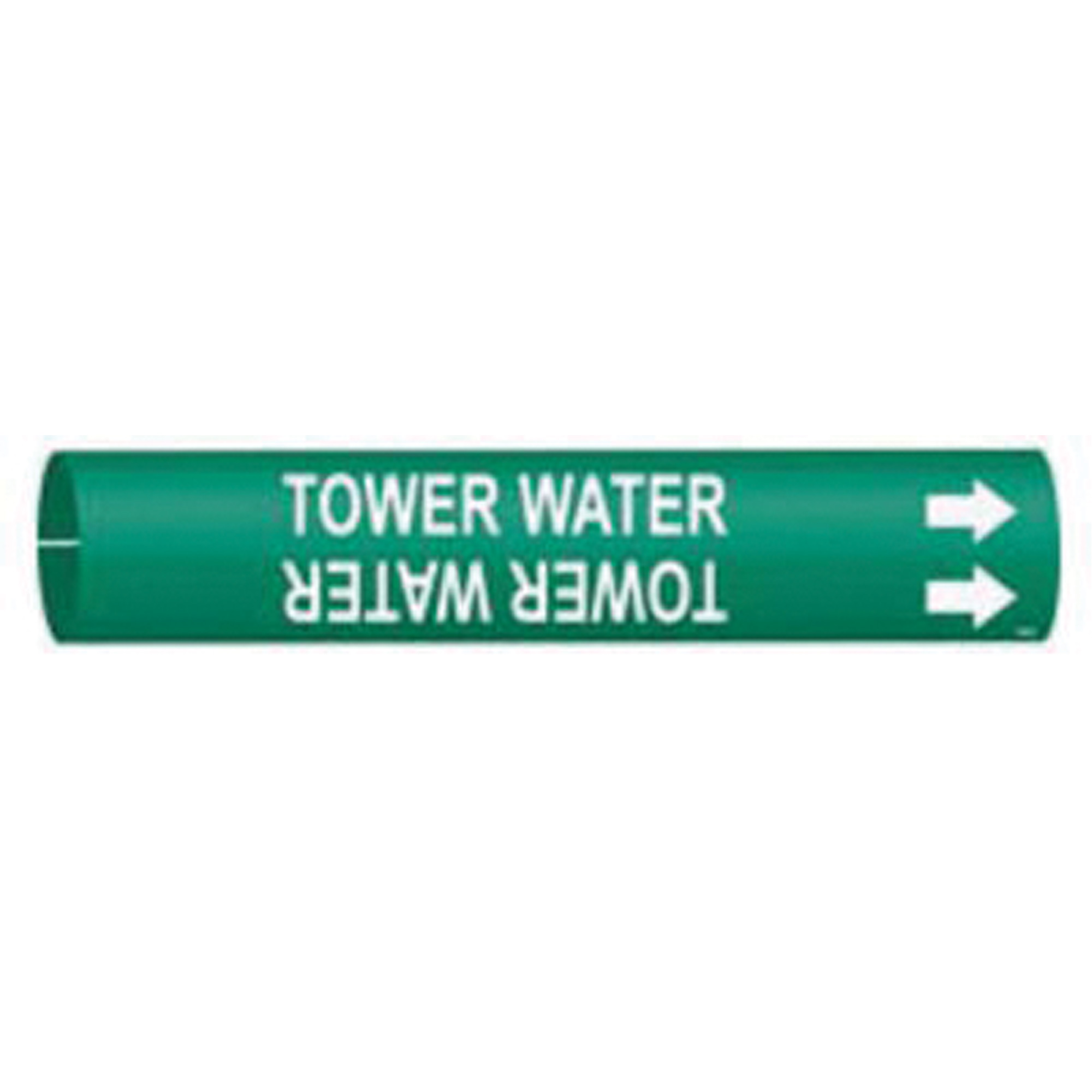 Marqueur de tuyau «Tower Water», À pression, 7/8" h x 7/8" la, Blanc/vert