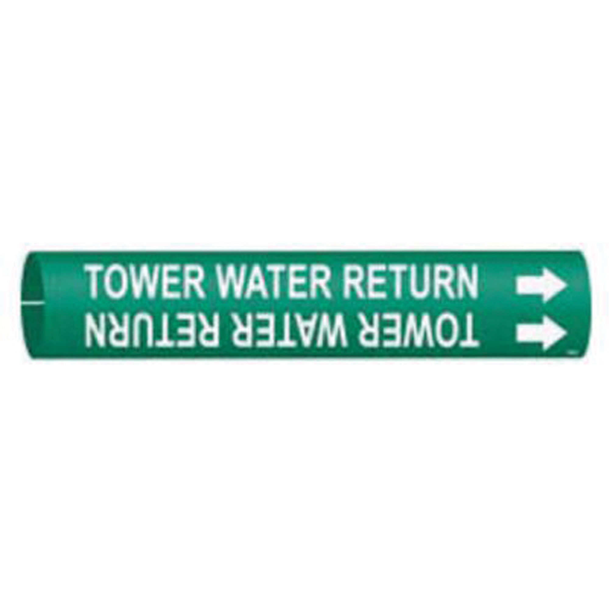 Marqueur de tuyau «Tower Water Return», À pression, 13/16" h x 13/16" la, Blanc/vert