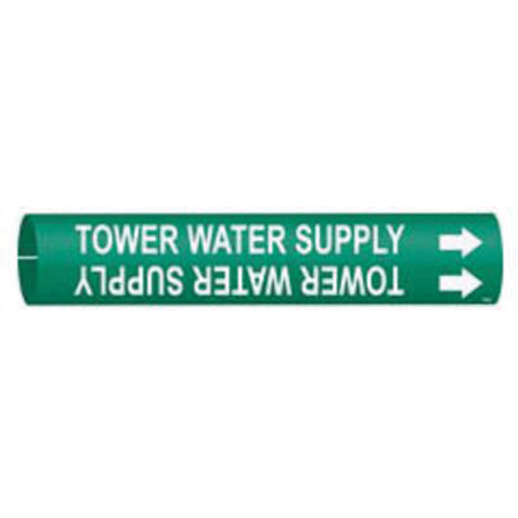 Marqueur de tuyau «Tower Water Supply», À pression, 13/16" h x 13/16" la, Blanc/vert