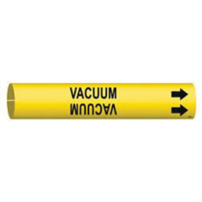 Marqueur de tuyau «Vacuum», À pression, 13/16" h x 13/16" la, Noir sur jaune