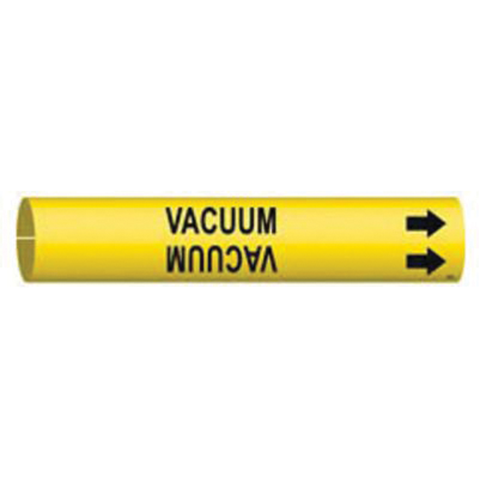 Marqueur de tuyau «Vacuum», À pression, 13/16" h x 13/16" la, Noir sur jaune