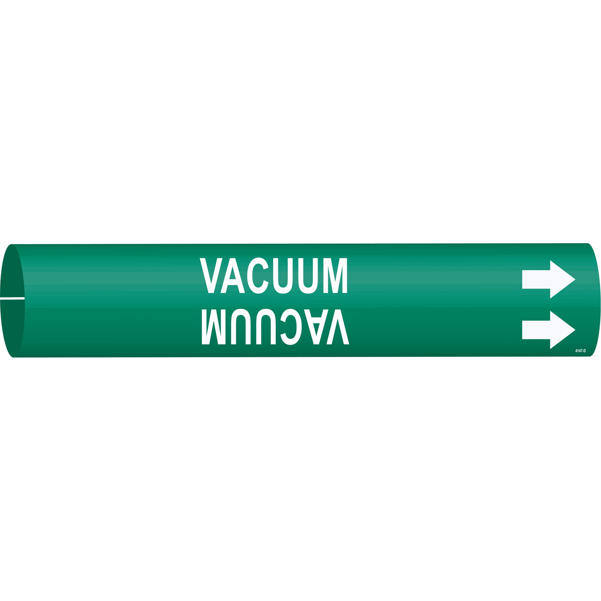 Marqueur de tuyau «Vacuum», À pression, 2-13/16" h x 2-13/16" la, Blanc/vert