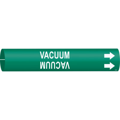 Marqueur de tuyau «Vacuum», À pression, 7/8" h x 7/8" la, Blanc/vert