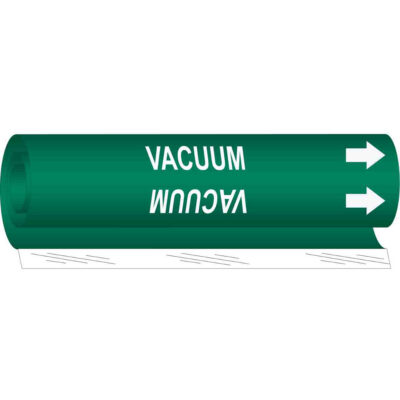 Marqueur de tuyau «Vacuum», Enveloppant, 5" h x 8" la, Blanc/vert